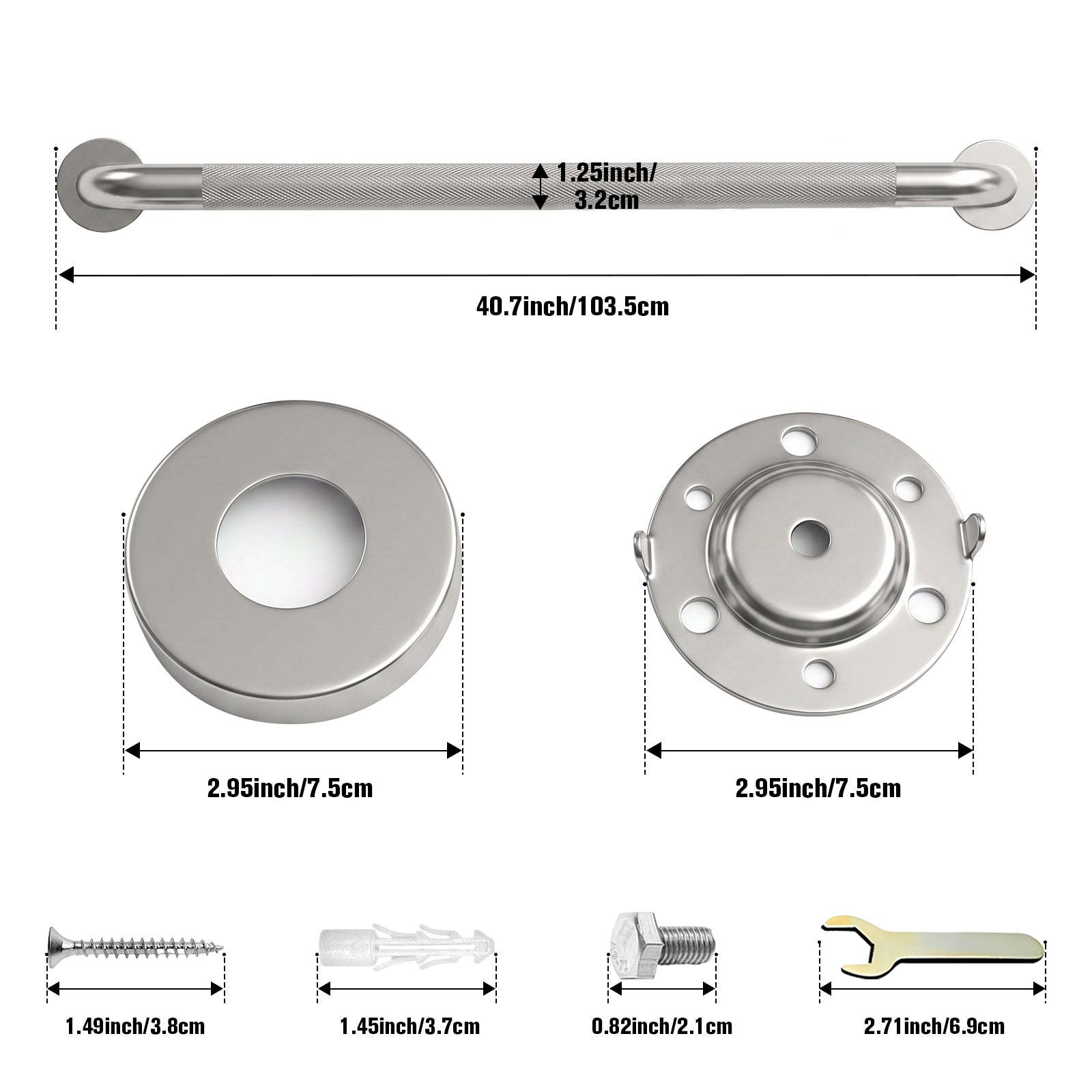 IJDD Phòng tắm an toàn vòi sen Grab Bars, ADA-Compliant, FS01-125-BN - Ảnh 18