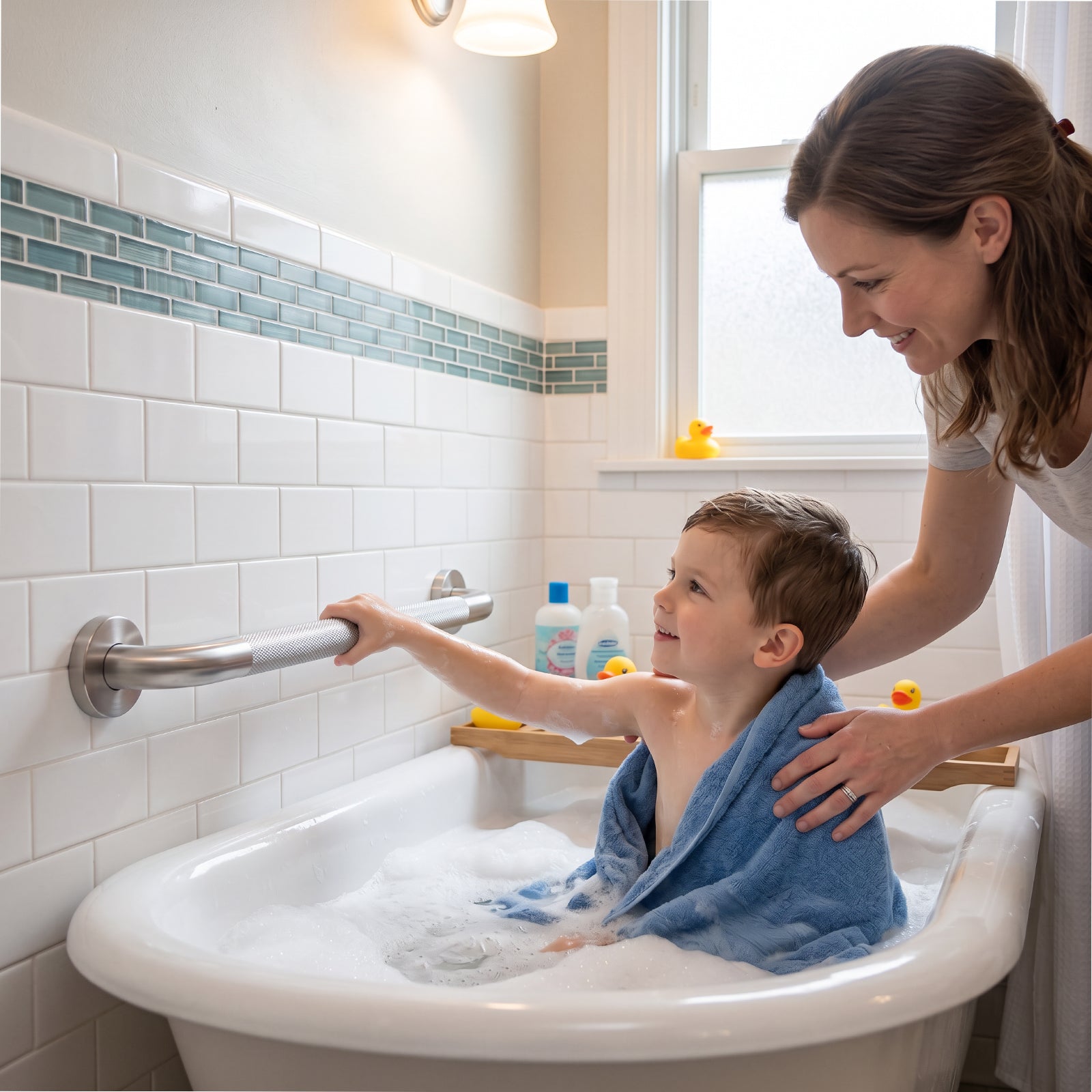 IJDD Phòng tắm an toàn vòi sen Grab Bars, ADA-Compliant, FS01-125-BN - Ảnh 7