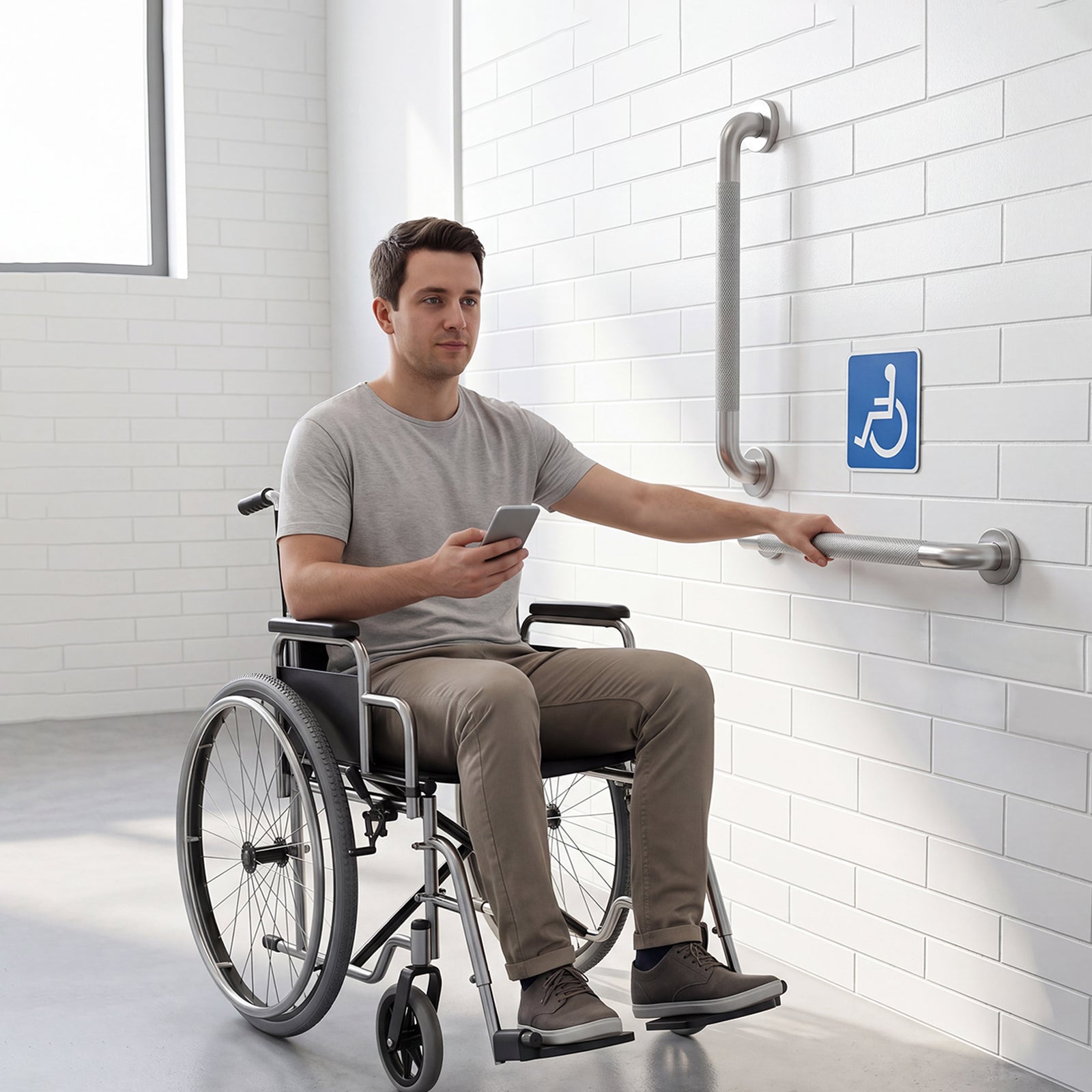 IJDD Phòng tắm an toàn vòi sen Grab Bars, ADA-Compliant, FS01-125-BN - Ảnh 9