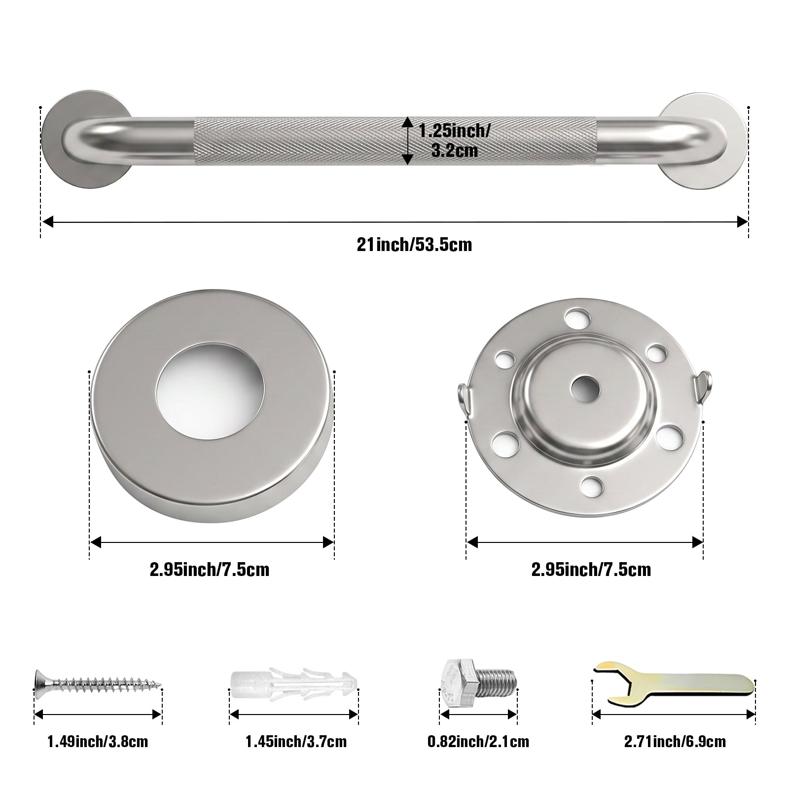 IJDD Phòng tắm an toàn vòi sen Grab Bars, ADA-Compliant, FS01-125-BN - Ảnh 15