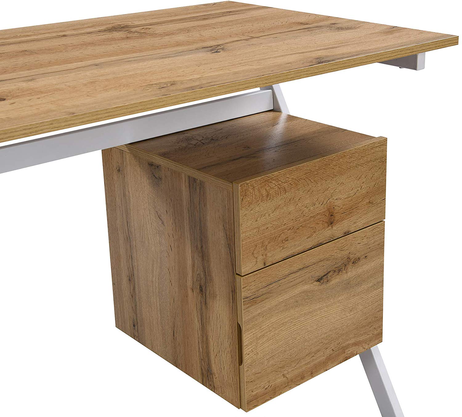 Bàn văn phòng Sion Oak với ngăn kéo và tủ - Ảnh 8
