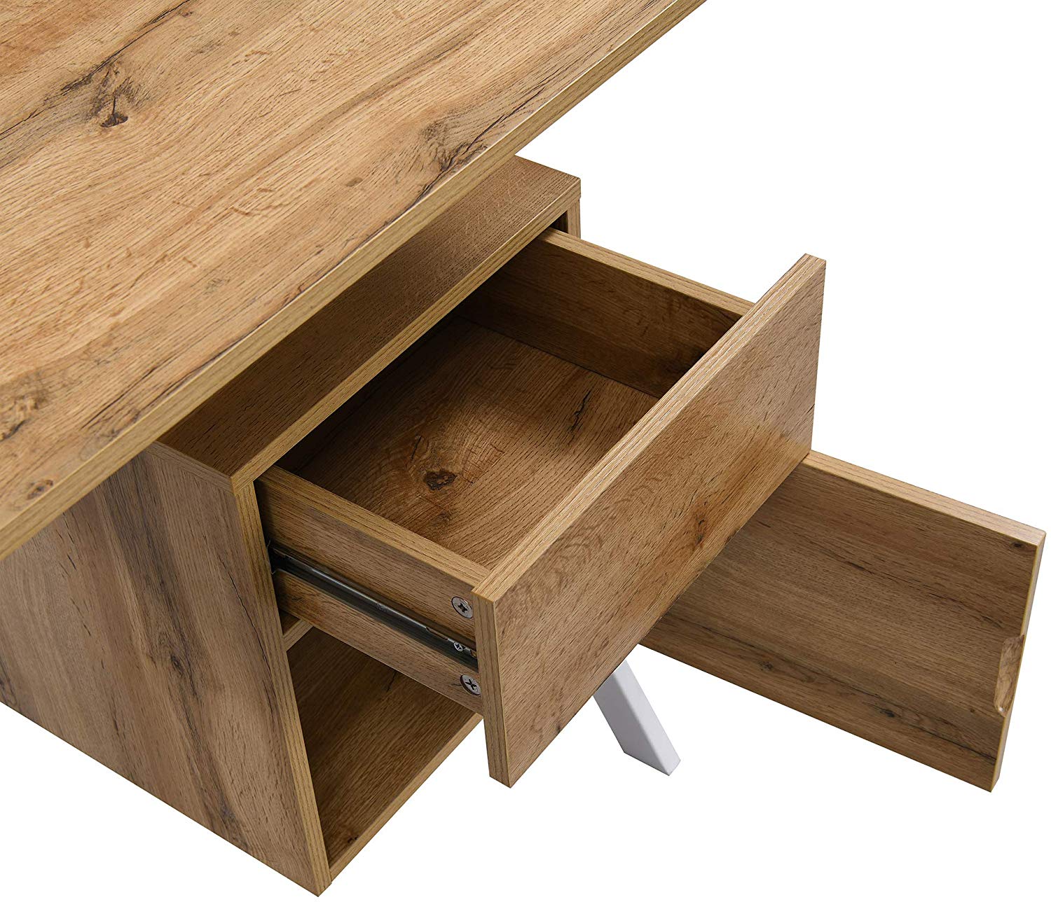 Bàn văn phòng Sion Oak với ngăn kéo và tủ - Ảnh 9