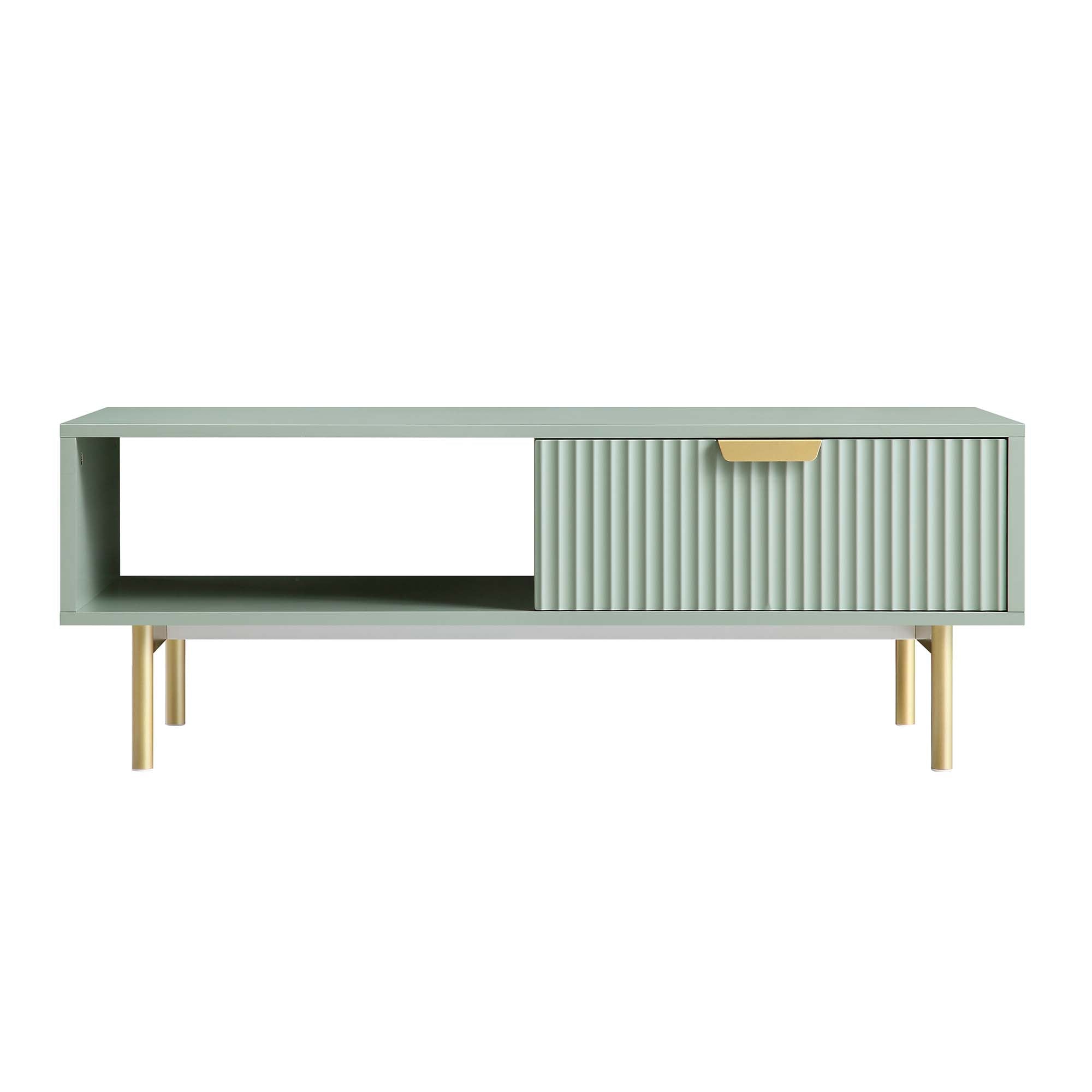 Bàn cà phê Richmond Ridged với ngăn kéo, Matte Sage Green - Ảnh 4
