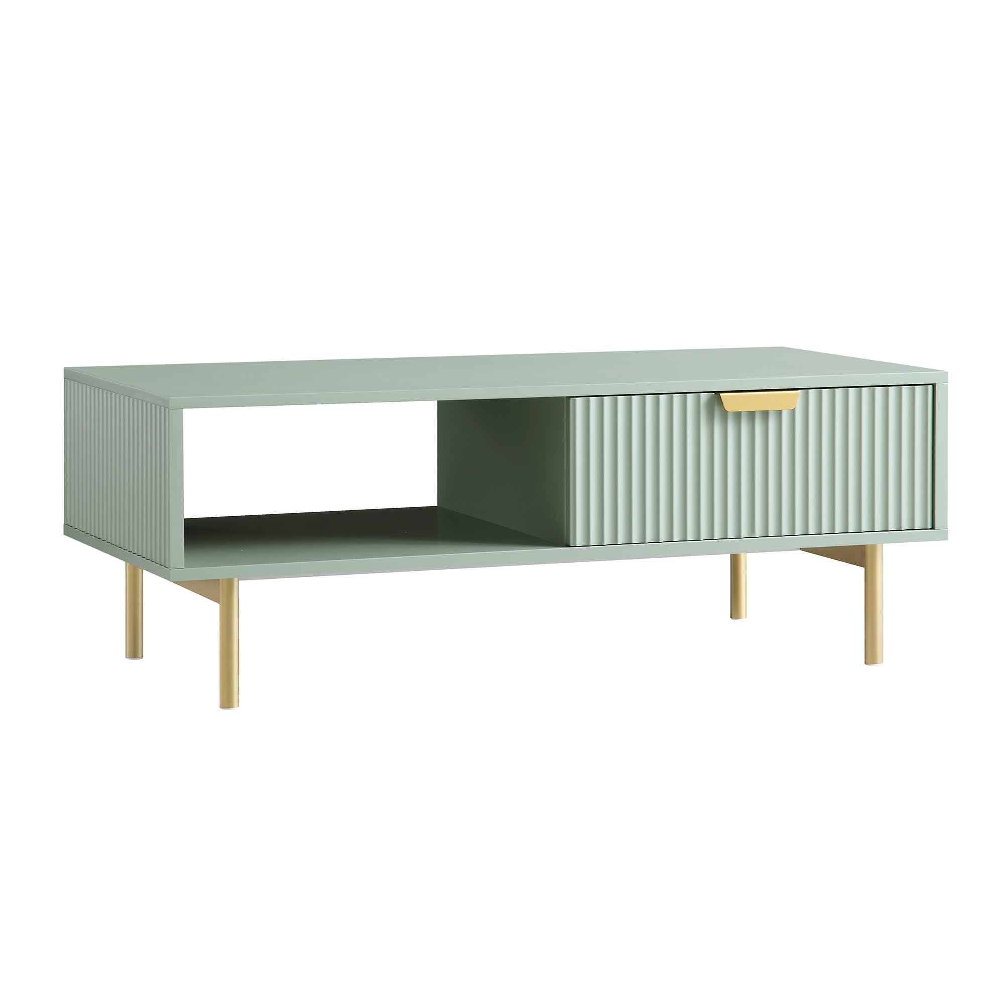 Bàn cà phê Richmond Ridged với ngăn kéo, Matte Sage Green - Ảnh 5