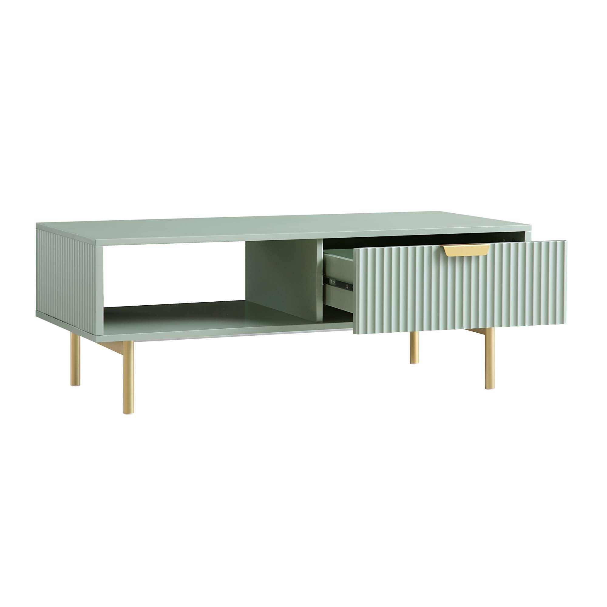 Bàn cà phê Richmond Ridged với ngăn kéo, Matte Sage Green - Ảnh 7
