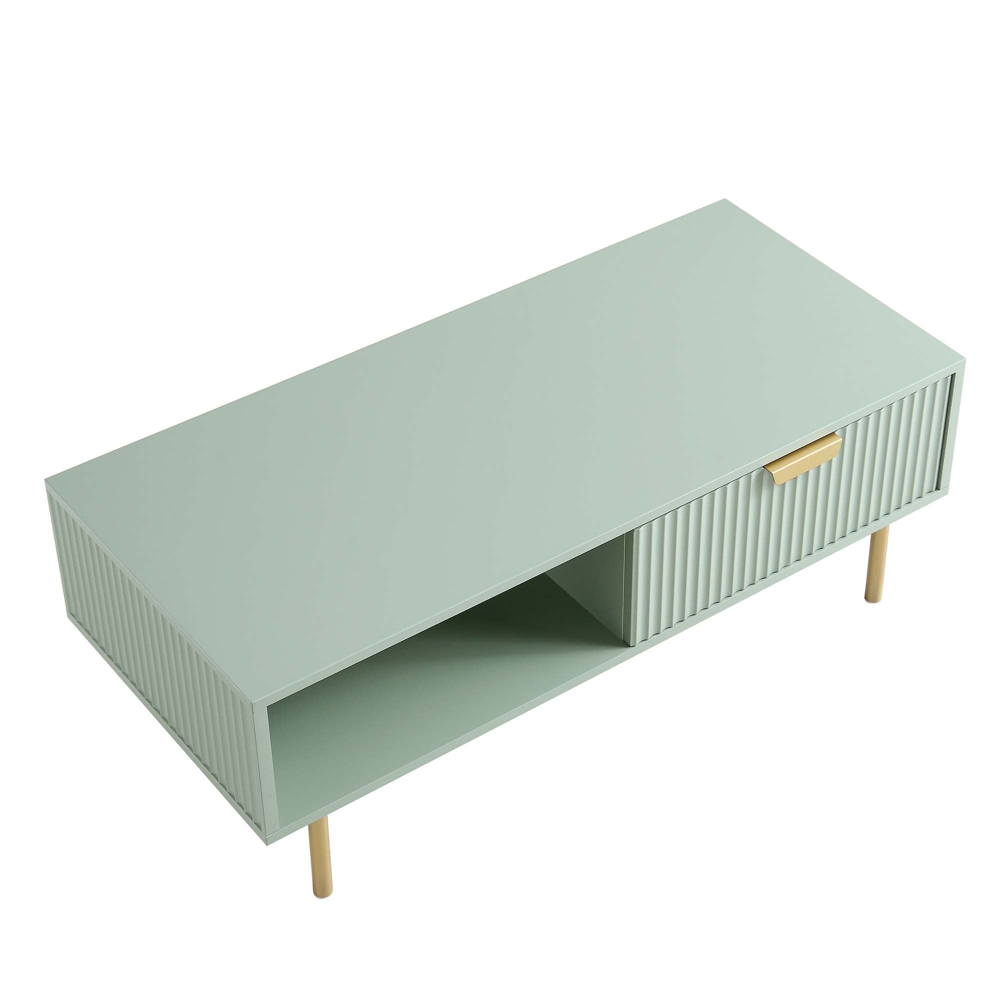 Bàn cà phê Richmond Ridged với ngăn kéo, Matte Sage Green - Ảnh 8