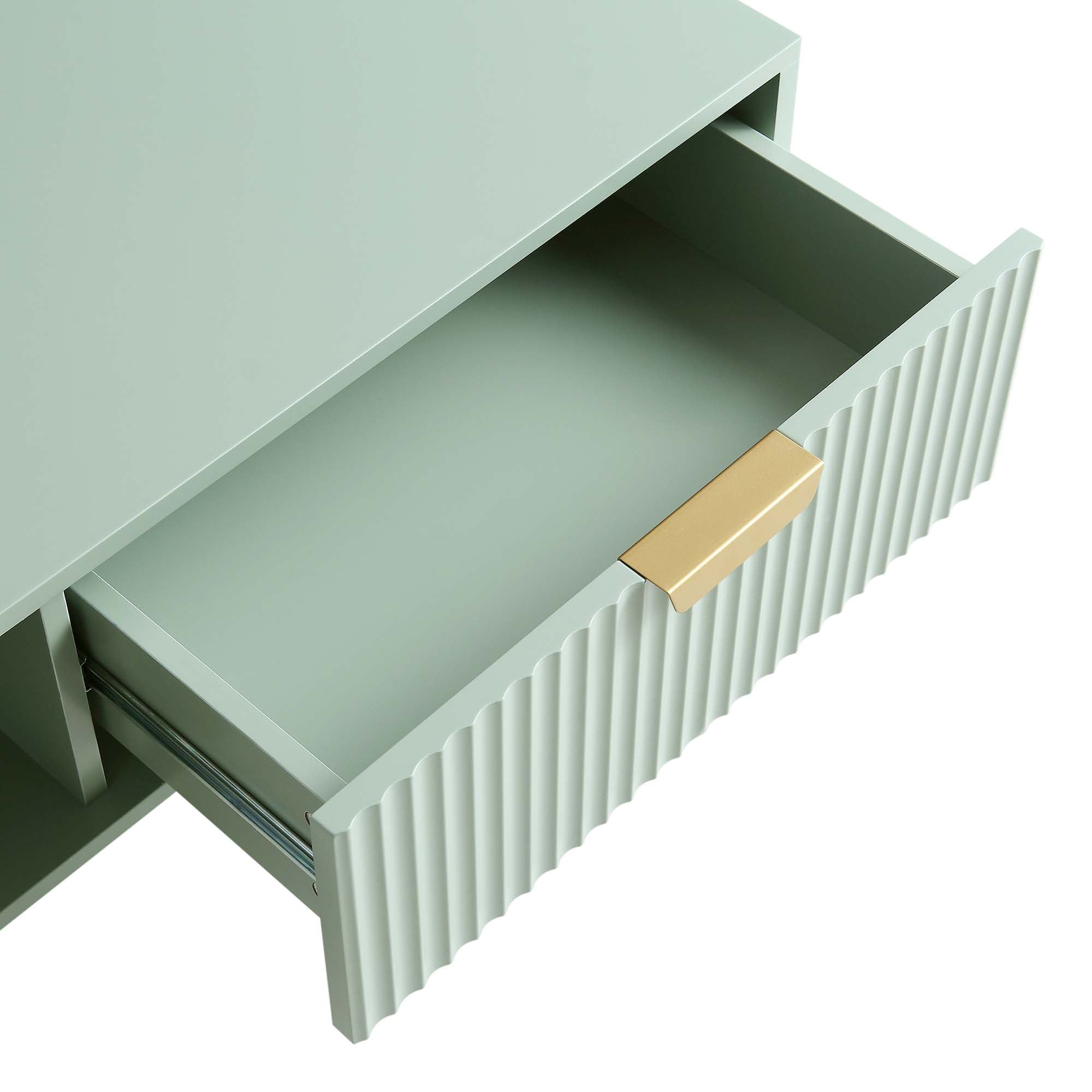 Bàn cà phê Richmond Ridged với ngăn kéo, Matte Sage Green - Ảnh 12