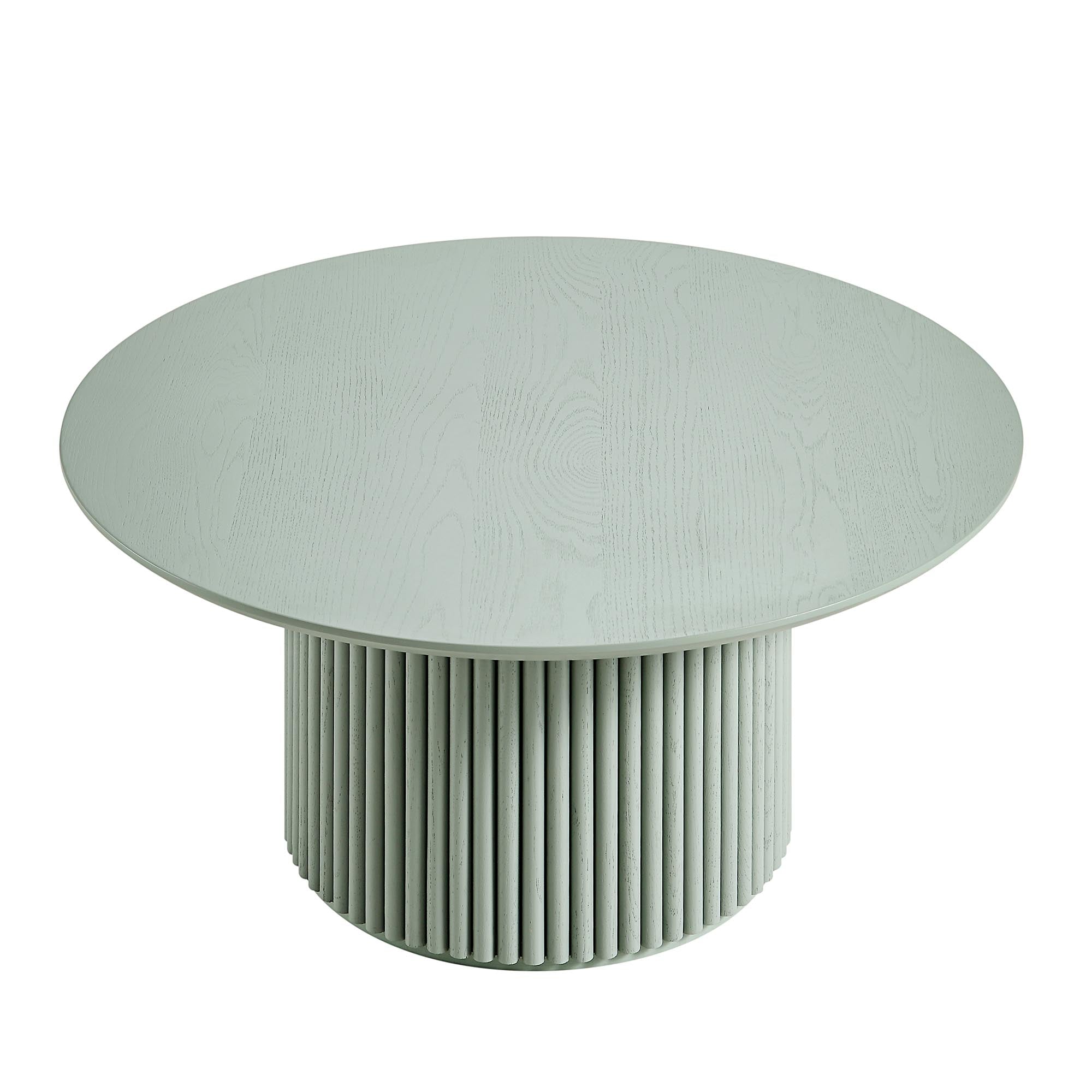 Bàn cà phê Maru Round Oak Pedestal, Sage Green - Ảnh 4