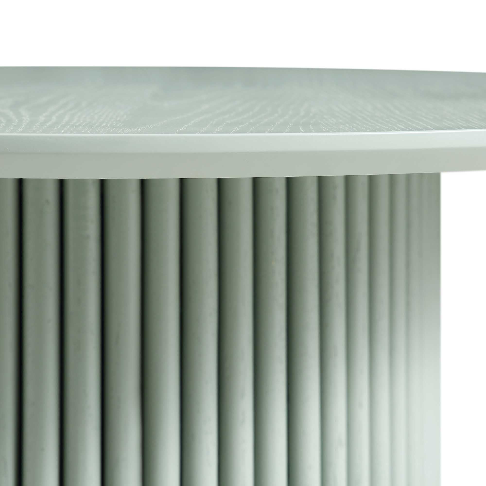 Bàn cà phê Maru Round Oak Pedestal, Sage Green - Ảnh 7