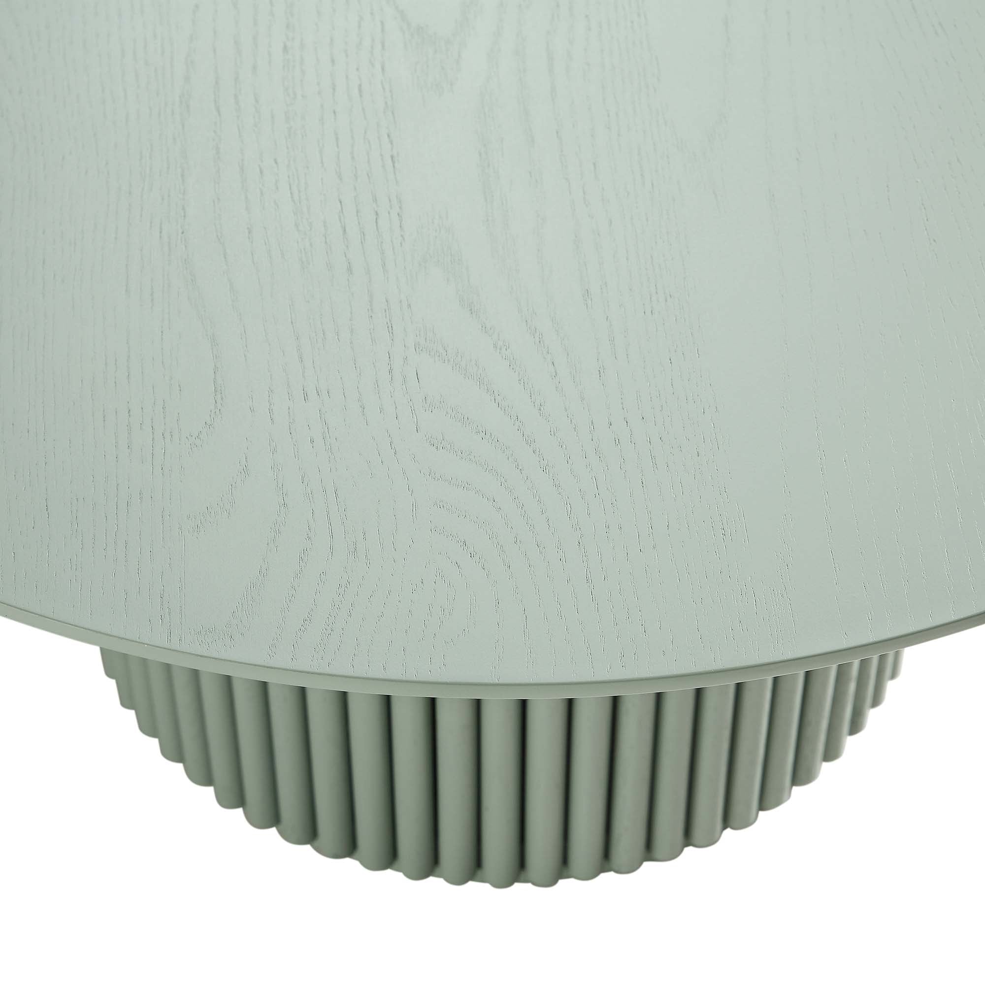 Bàn cà phê Maru Round Oak Pedestal, Sage Green - Ảnh 8