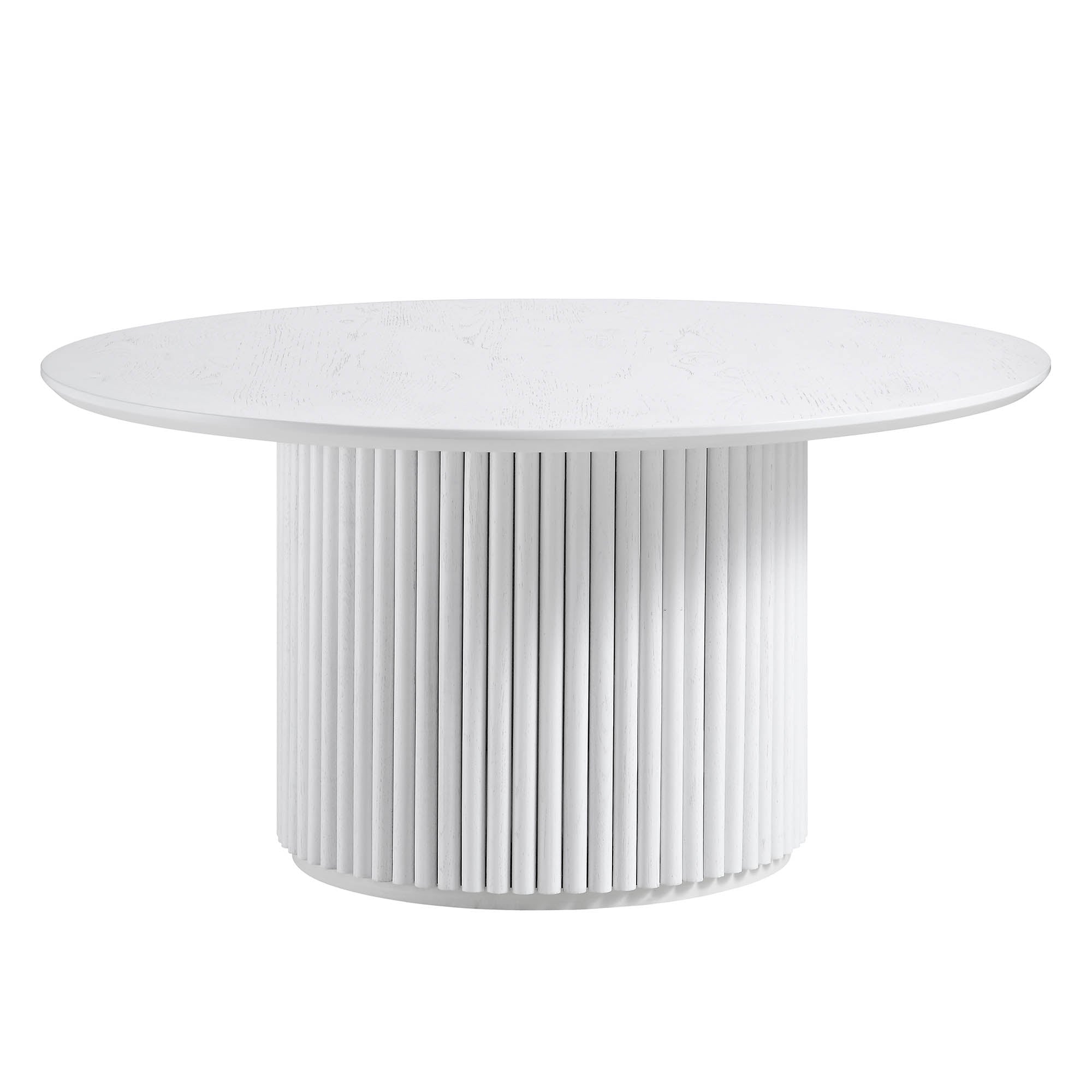 Maru Round Oak Pedestal bàn cà phê, rửa trắng - Ảnh 3