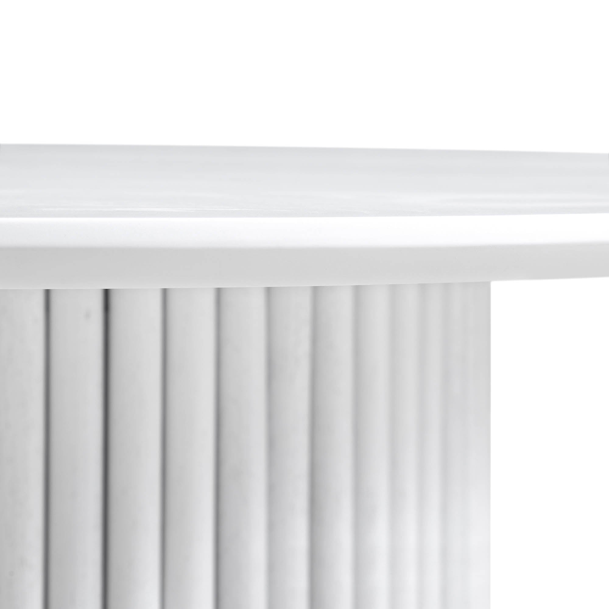 Maru Round Oak Pedestal bàn cà phê, rửa trắng - Ảnh 6