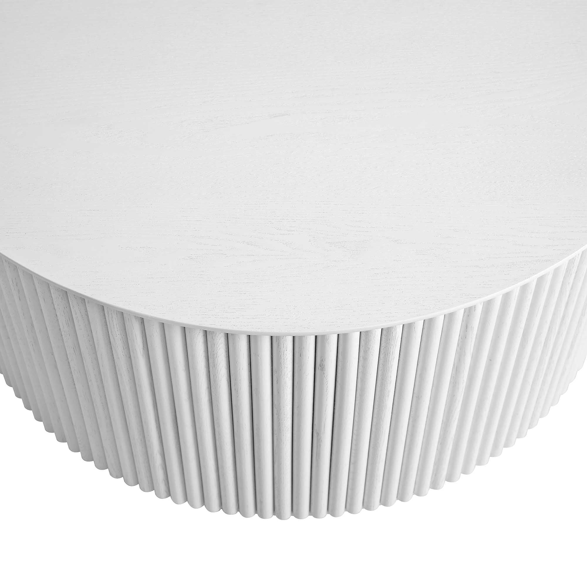 Bàn cà phê tròn Maru Oak với lưu trữ, rửa trắng - Ảnh 9