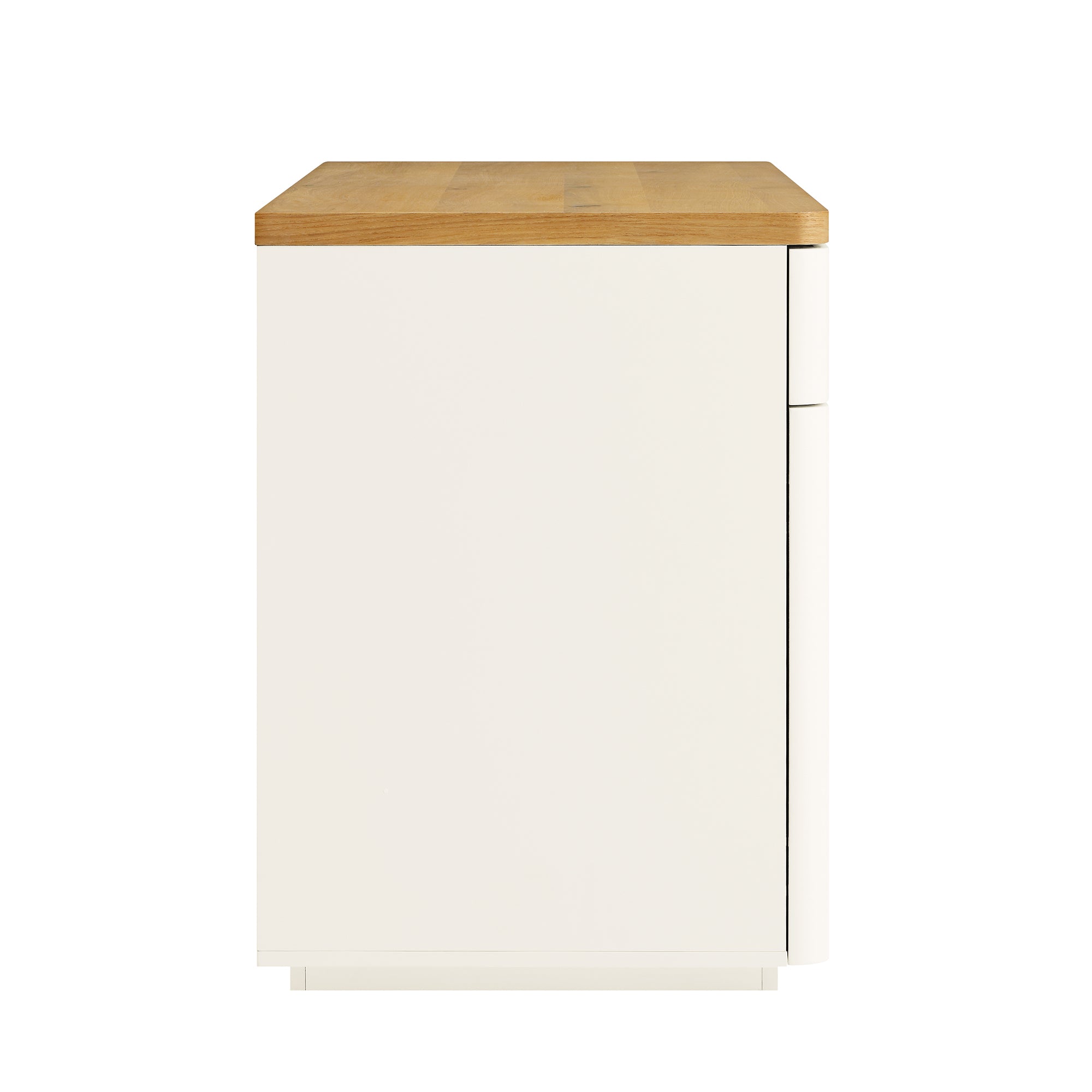 Bàn cạnh Agnes cong với lưu trữ, Off White với Oak Top - Ảnh 10