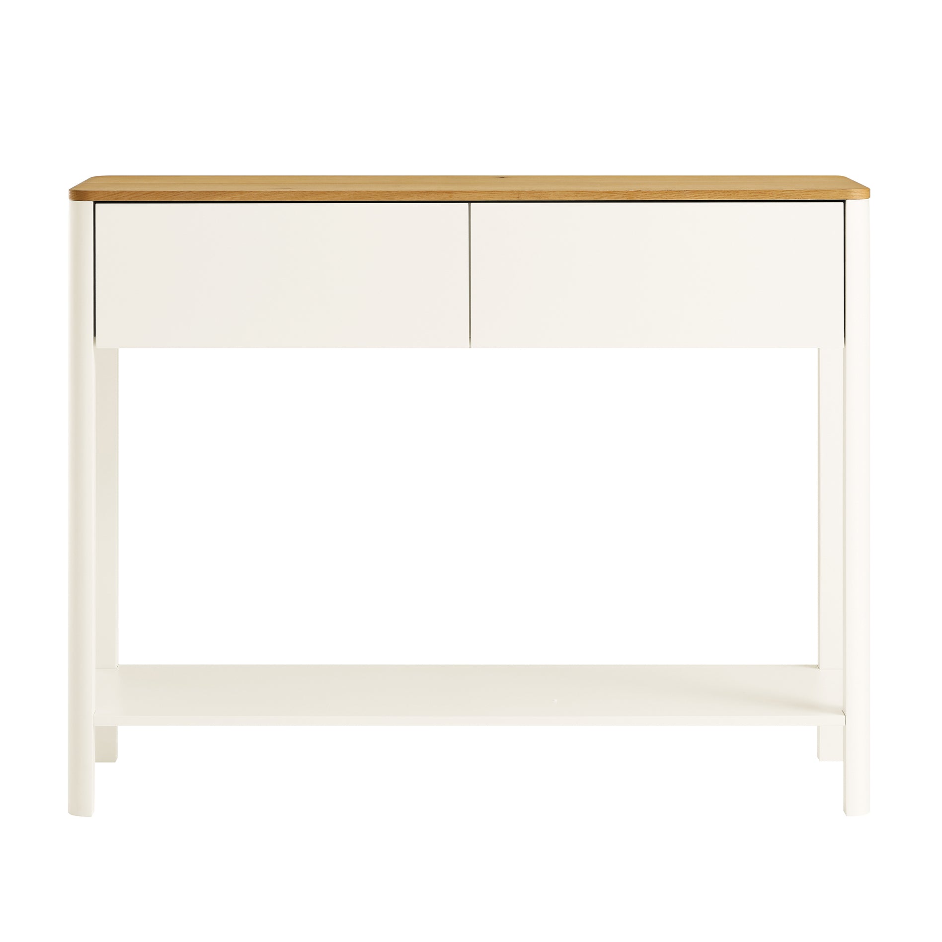 Agnes Curved Edge 2 ngăn kéo bảng điều khiển, Off White với Oak Top - Ảnh 5