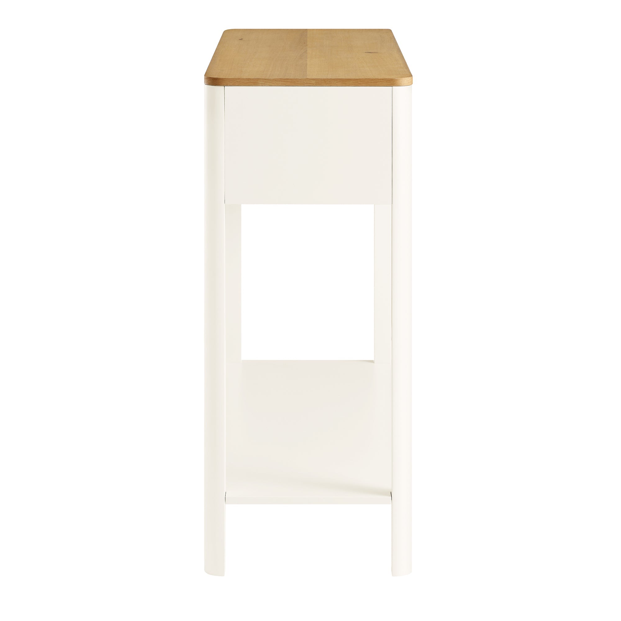 Agnes Curved Edge 2 ngăn kéo bảng điều khiển, Off White với Oak Top - Ảnh 10