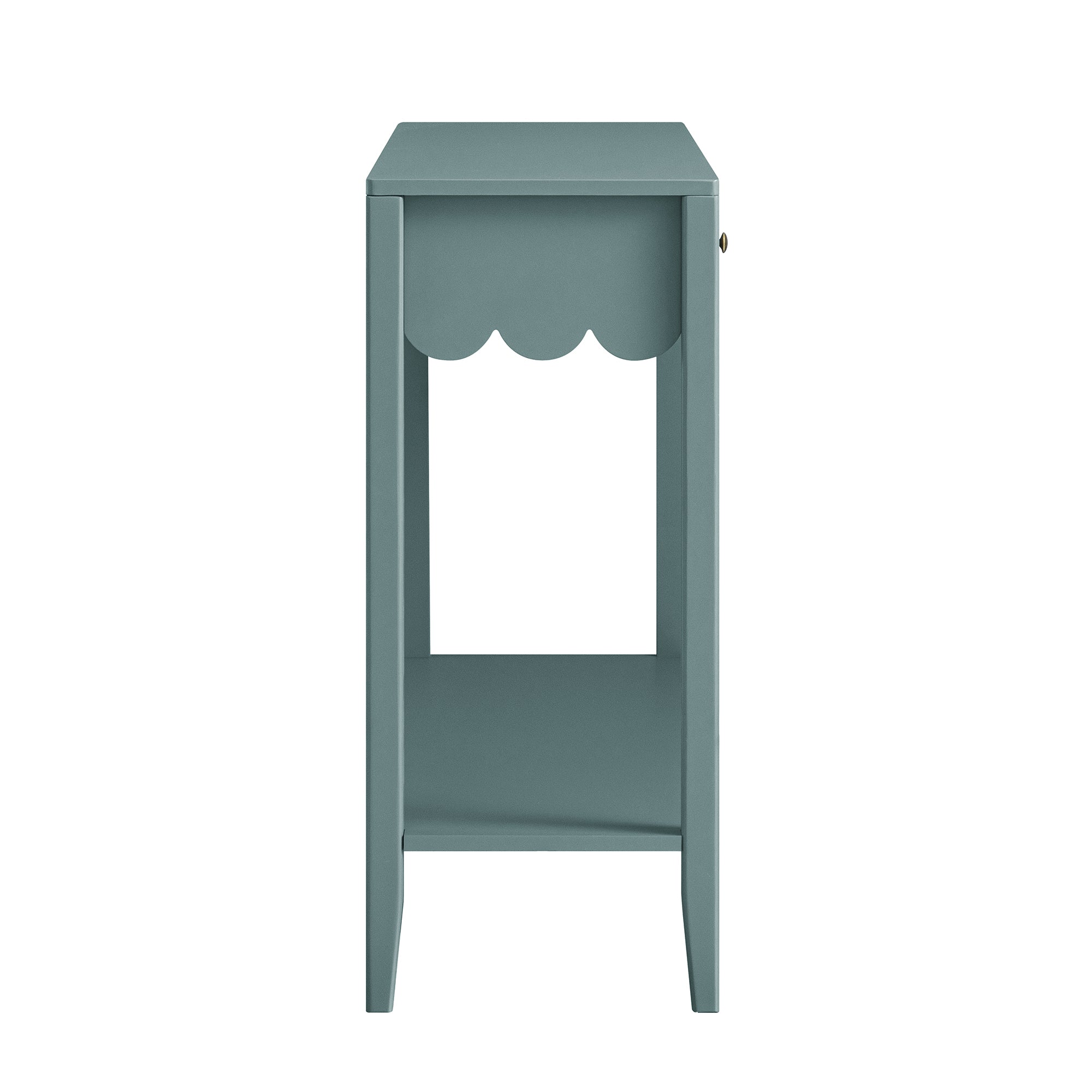 Henley Scalloped Edge Console Table, Blue Spruce - Ảnh 10