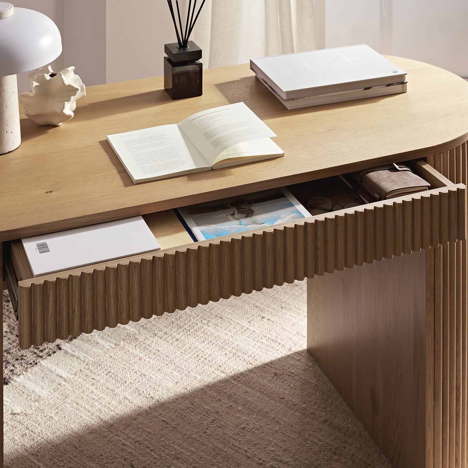 Bàn viết thư Maru 1 - Drawer, Oak - Ảnh 3