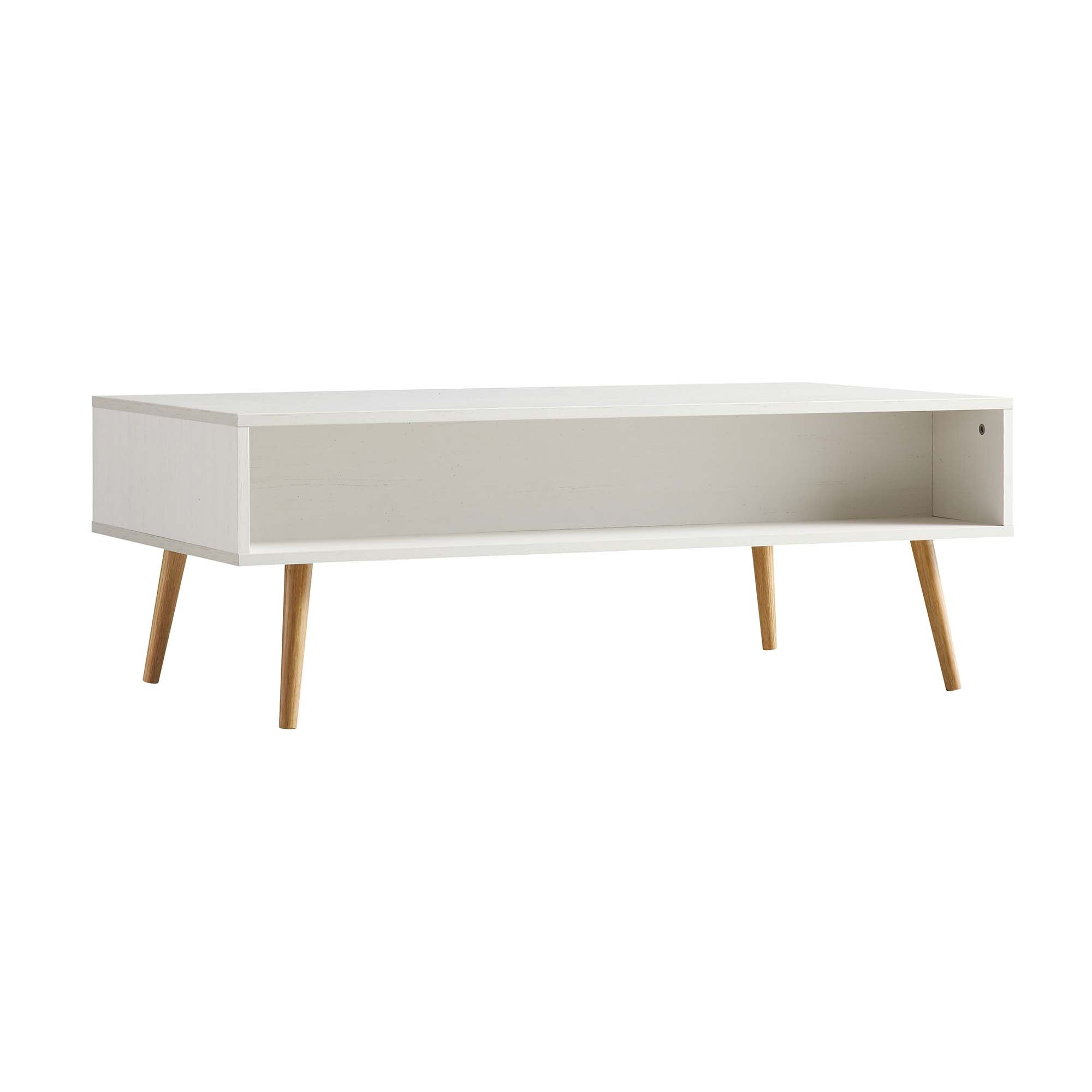 Frances Dệt Rattan gỗ bàn cà phê màu trắng - Ảnh 9
