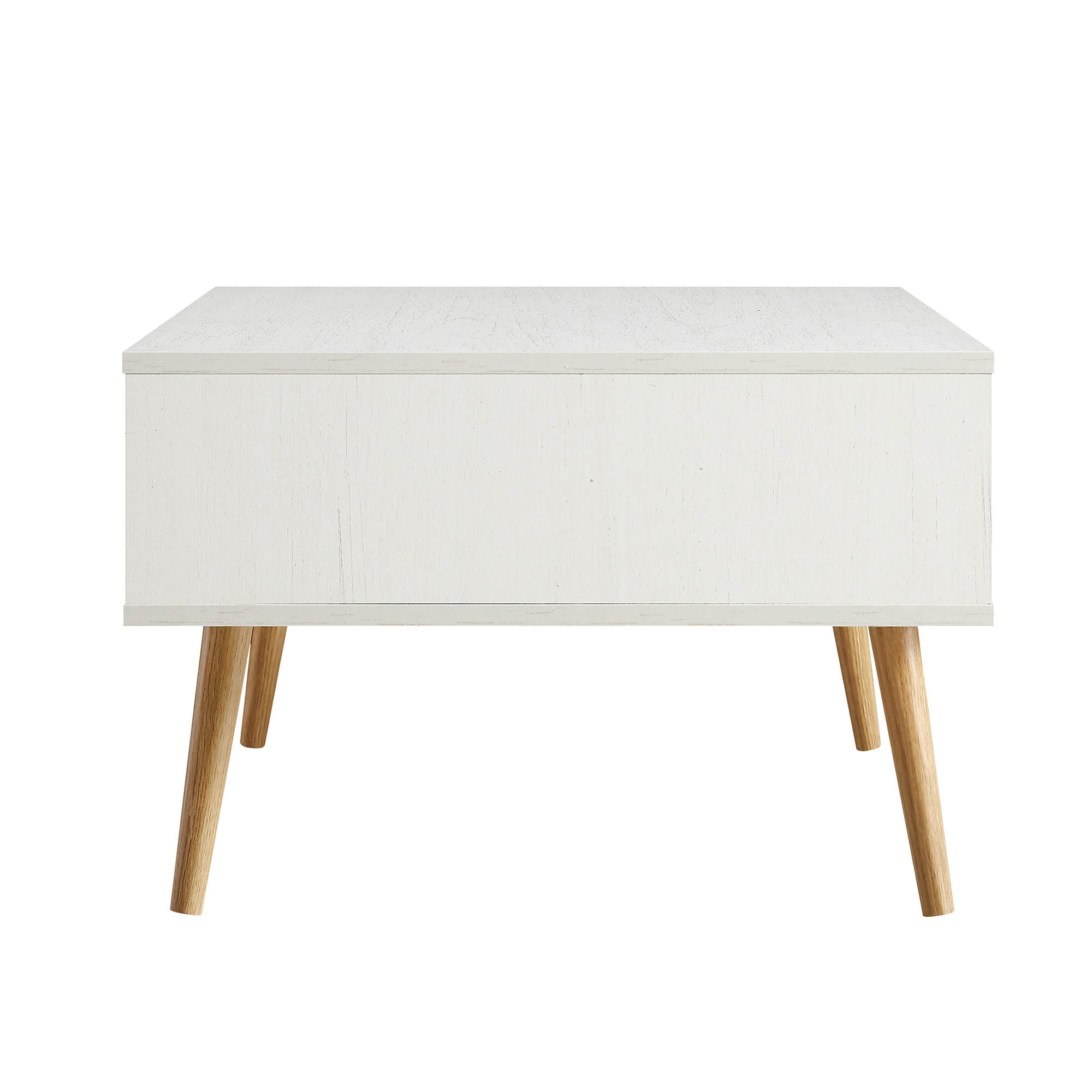 Frances Dệt Rattan gỗ bàn cà phê màu trắng - Ảnh 10