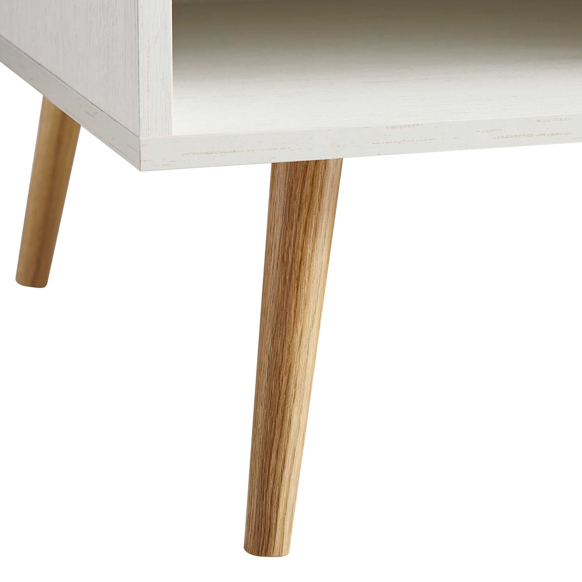 Frances Dệt Rattan gỗ bàn cà phê màu trắng - Ảnh 13