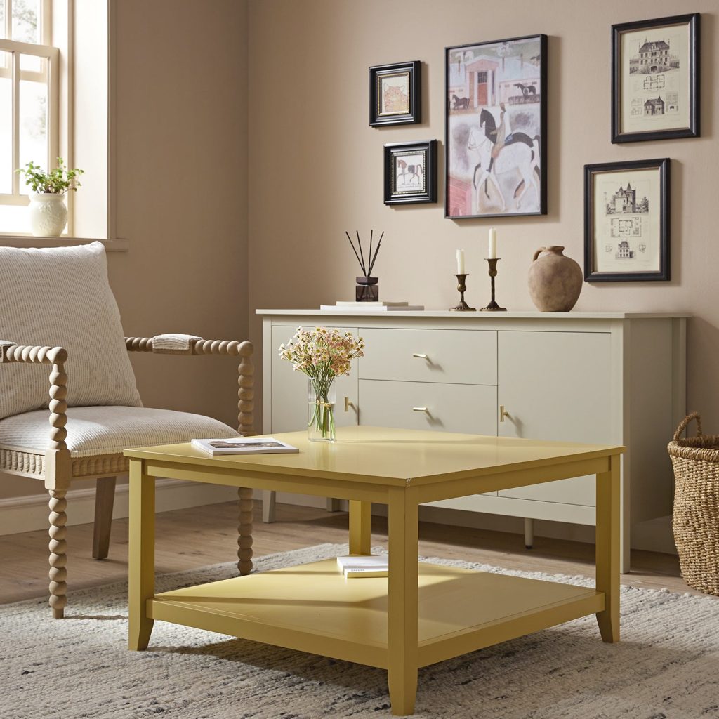 Bàn cà phê Oakham 32 Square, Rattan vàng