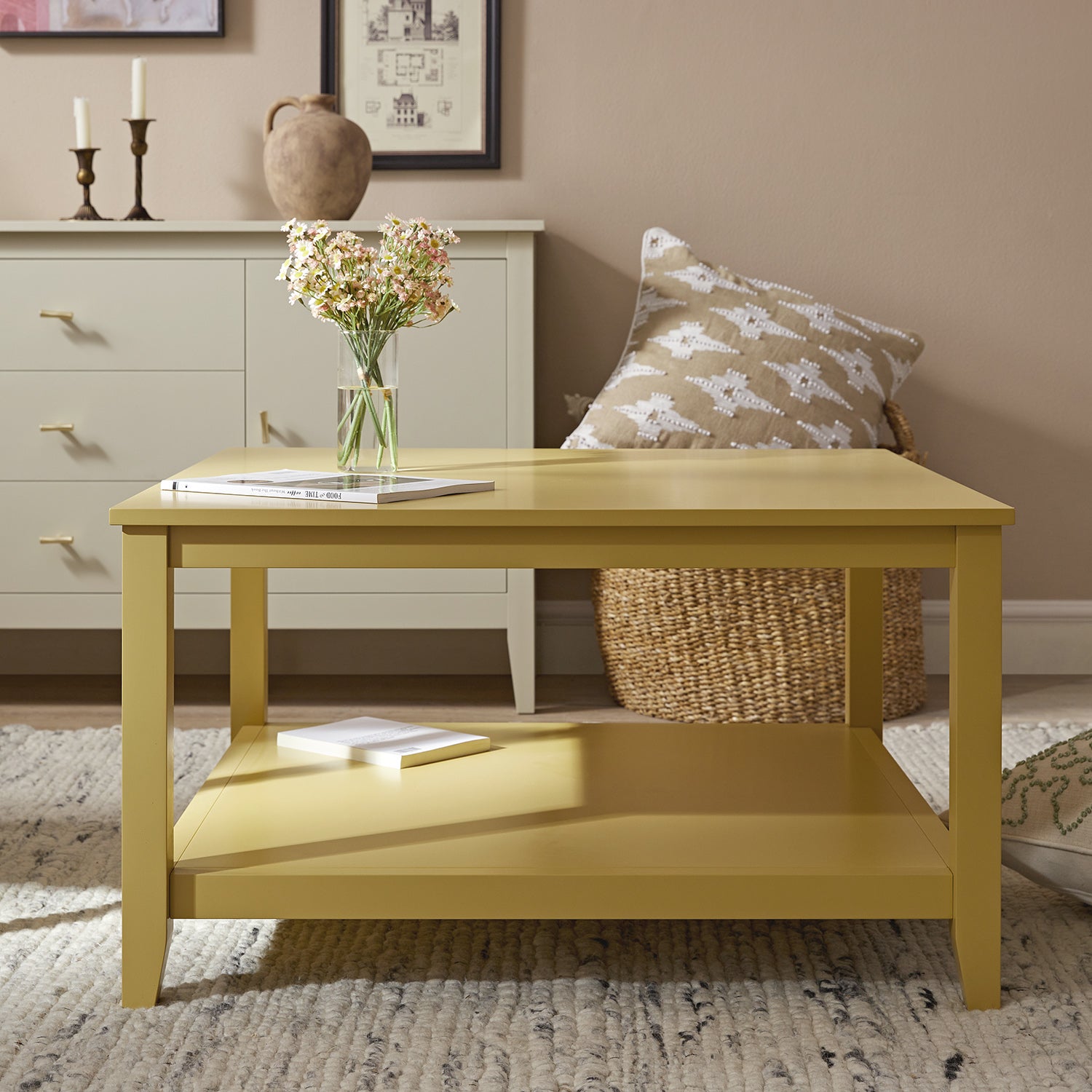 Bàn cà phê Oakham 32 Square, Rattan vàng - Ảnh 2