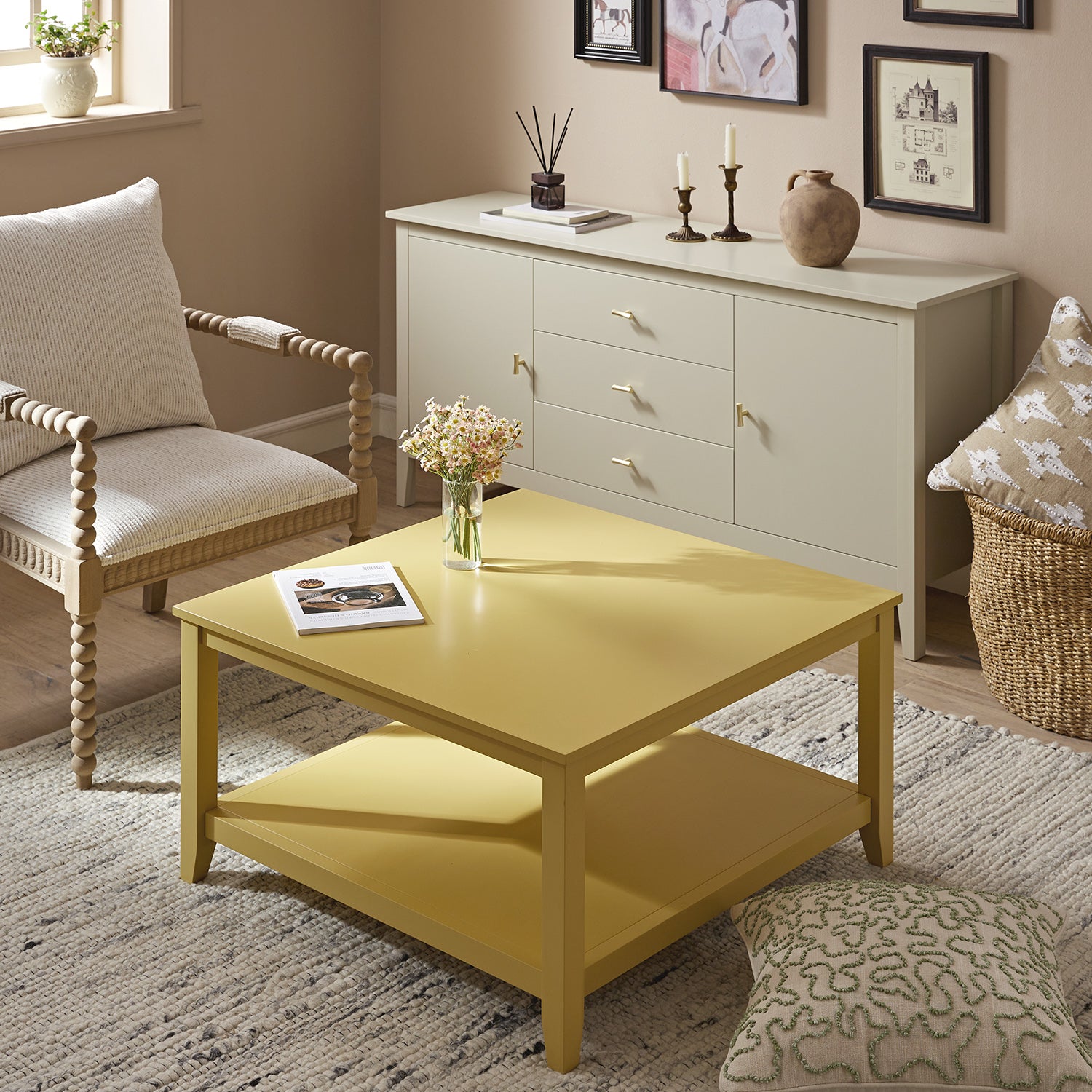 Bàn cà phê Oakham 32 Square, Rattan vàng - Ảnh 3