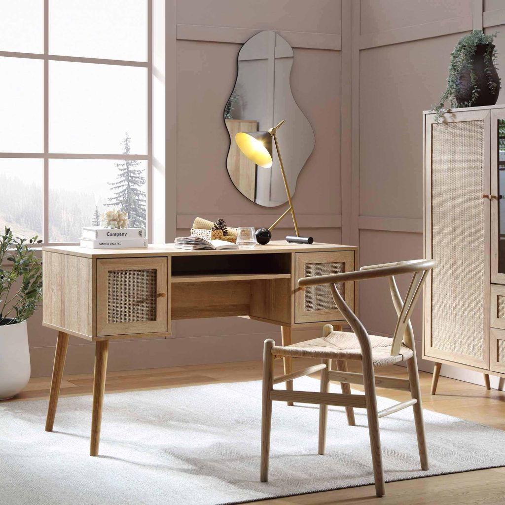 Frances Dệt Rattan 2 Cửa Bàn, Tự nhiên