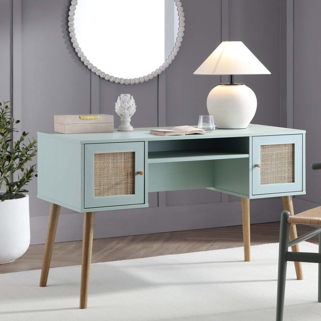 Frances Dệt Rattan 2 Cửa Bàn, Mint