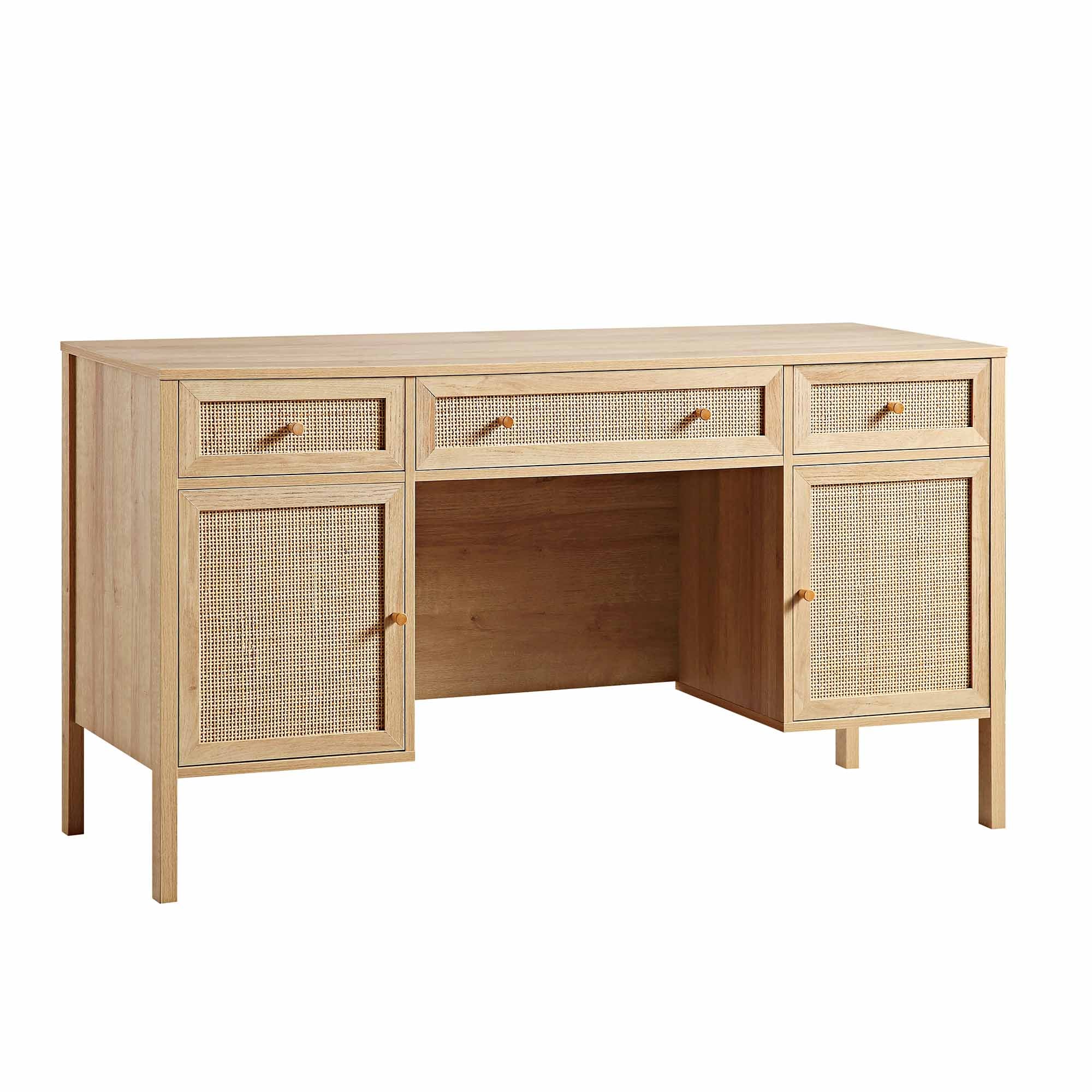 Frances Dệt Rattan 3 ngăn kéo bàn, tự nhiên - Ảnh 6