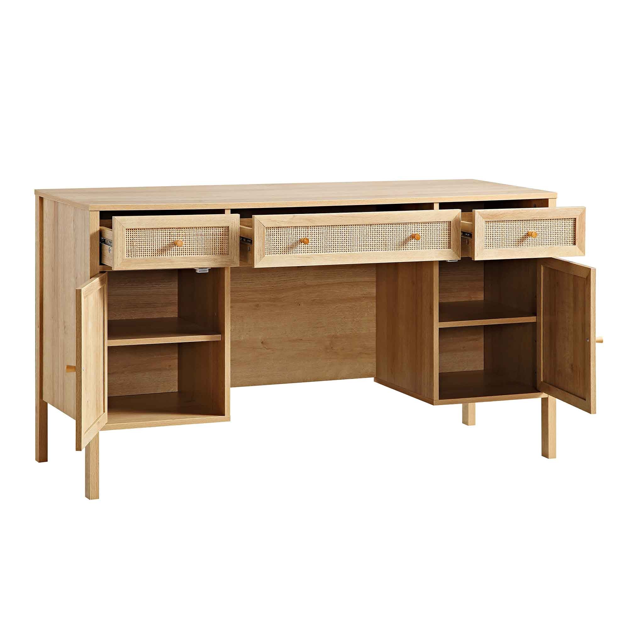 Frances Dệt Rattan 3 ngăn kéo bàn, tự nhiên - Ảnh 8