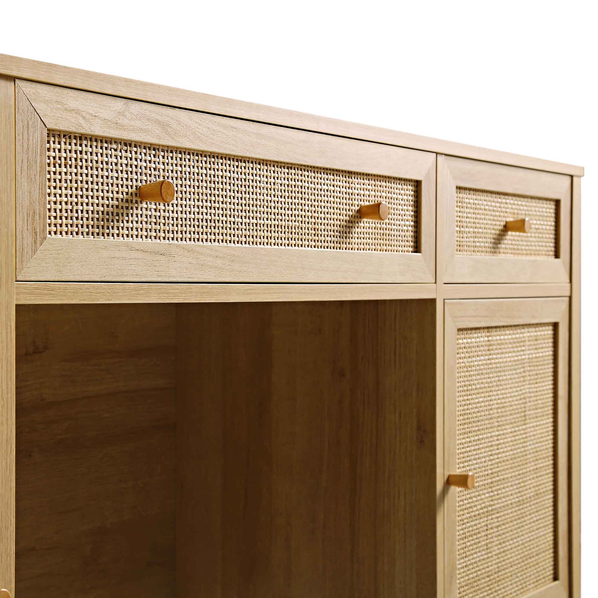 Frances Dệt Rattan 3 ngăn kéo bàn, tự nhiên - Ảnh 12