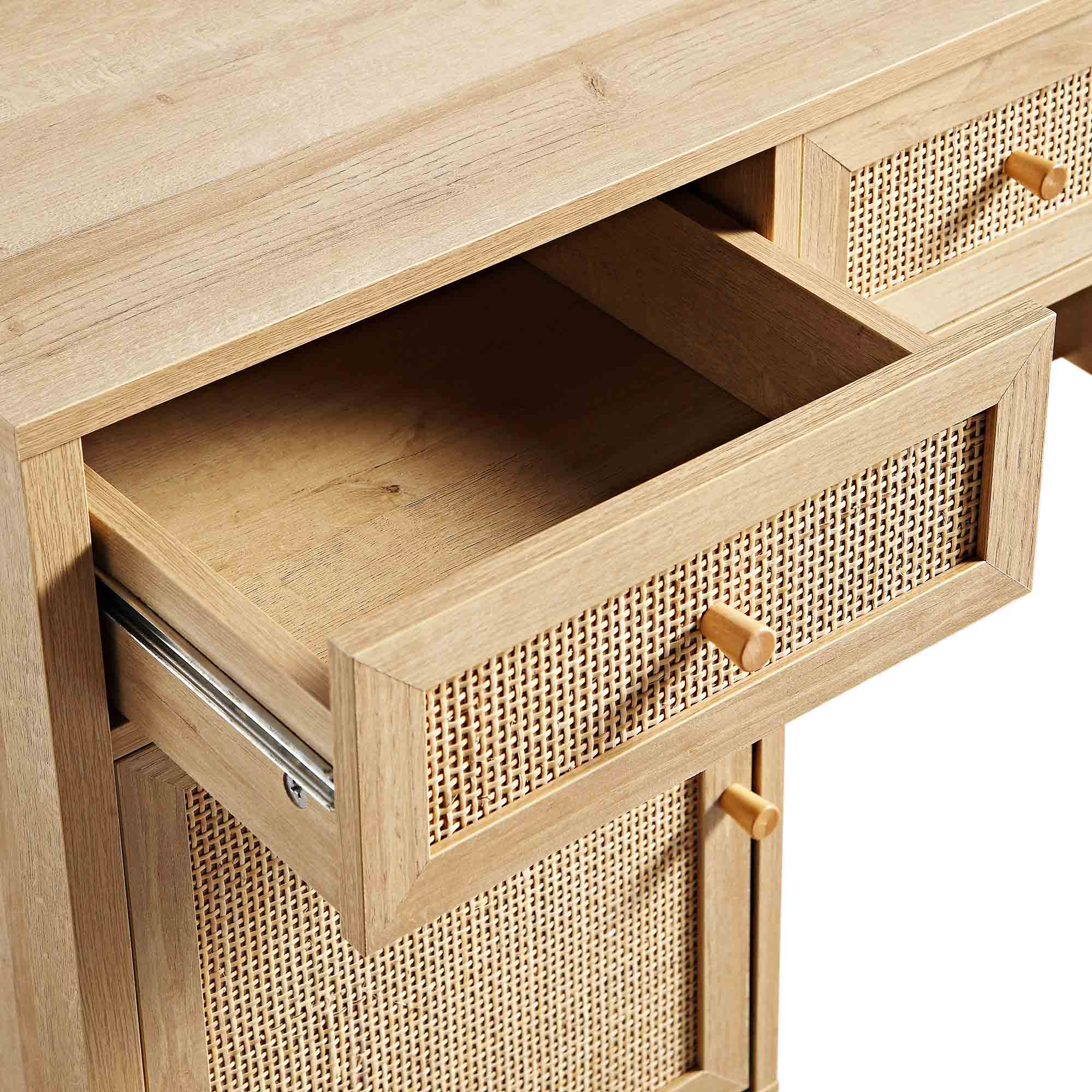 Frances Dệt Rattan 3 ngăn kéo bàn, tự nhiên - Ảnh 13