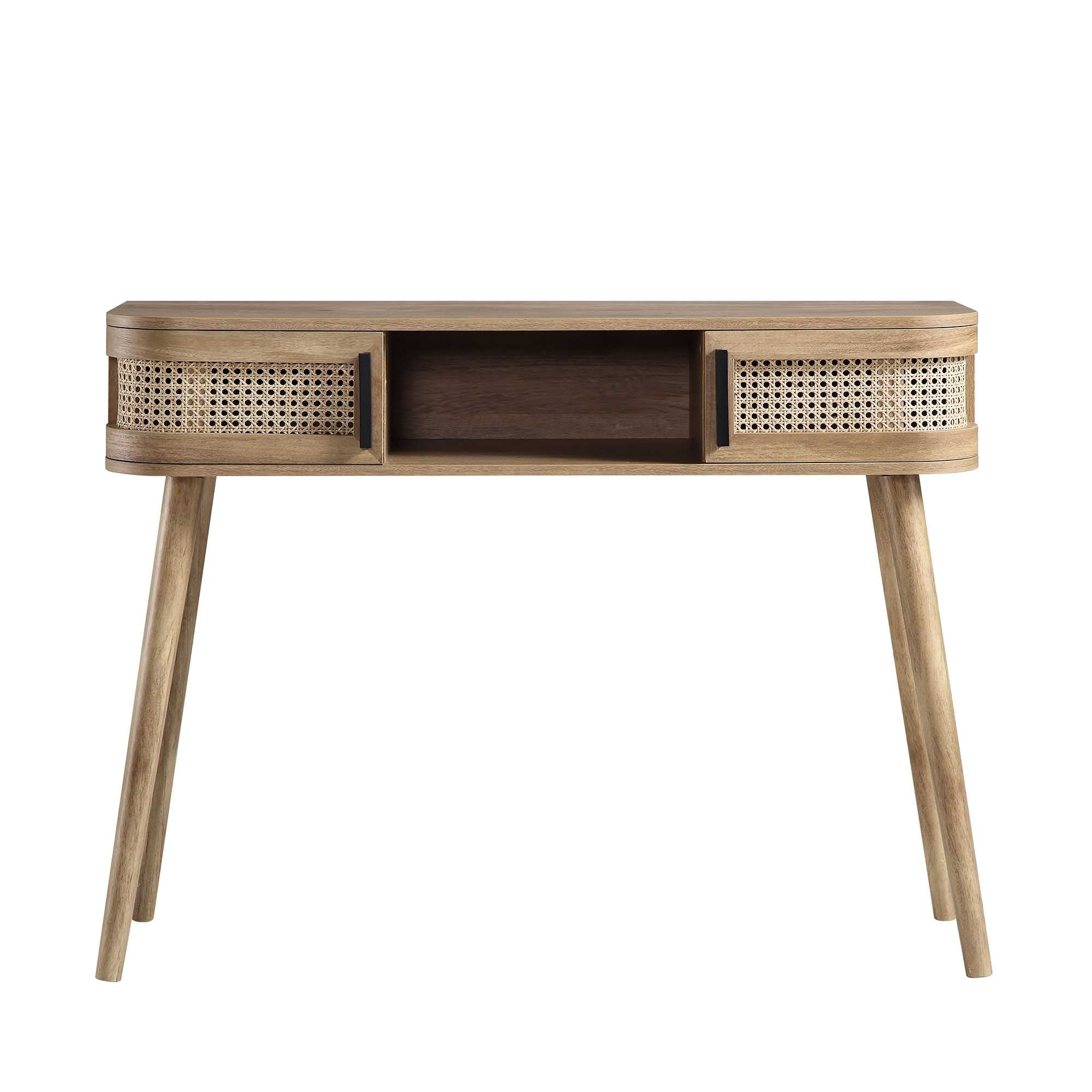 Bàn 2 cửa Curved Rattan Izzy, tự nhiên - Ảnh 4