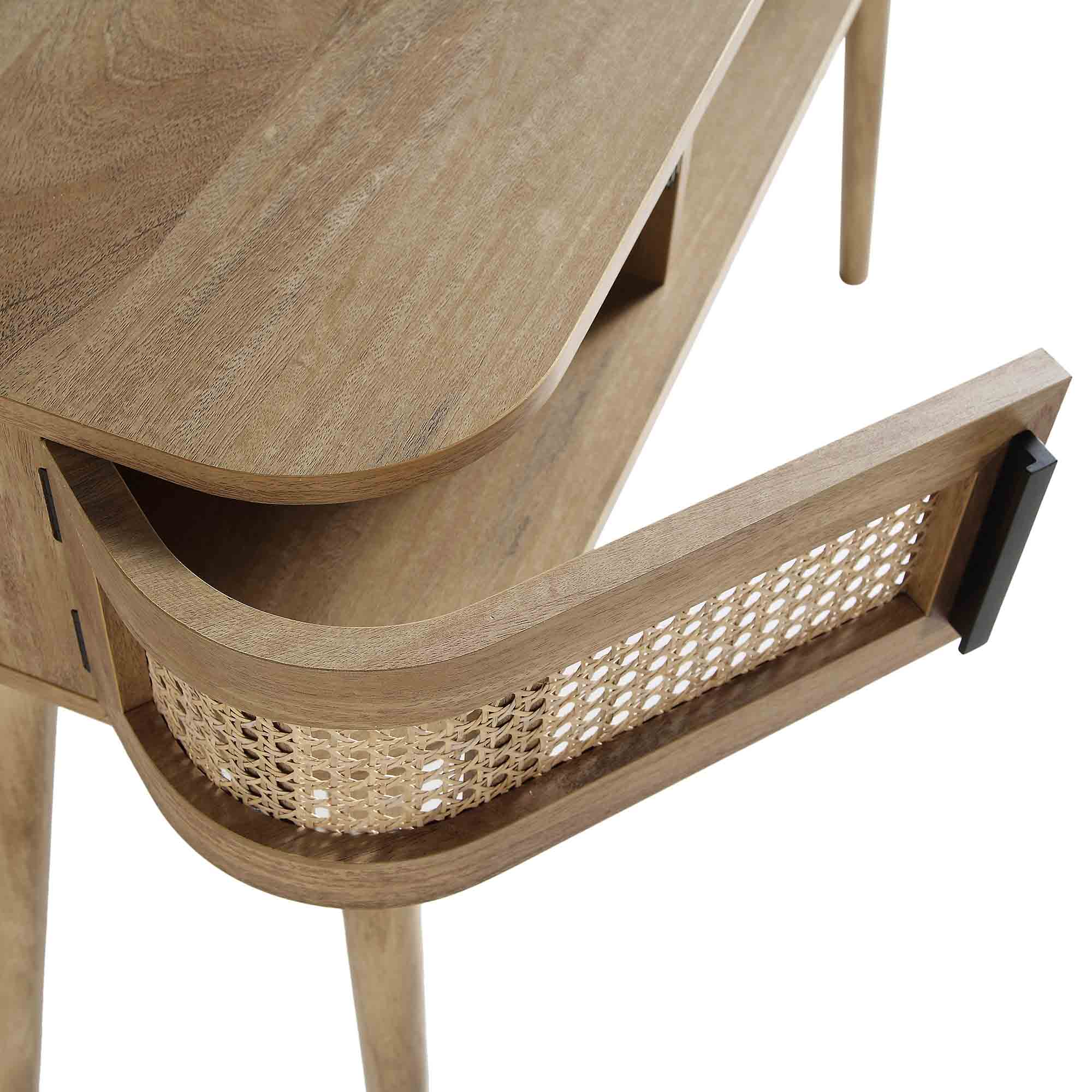Bàn 2 cửa Curved Rattan Izzy, tự nhiên - Ảnh 12