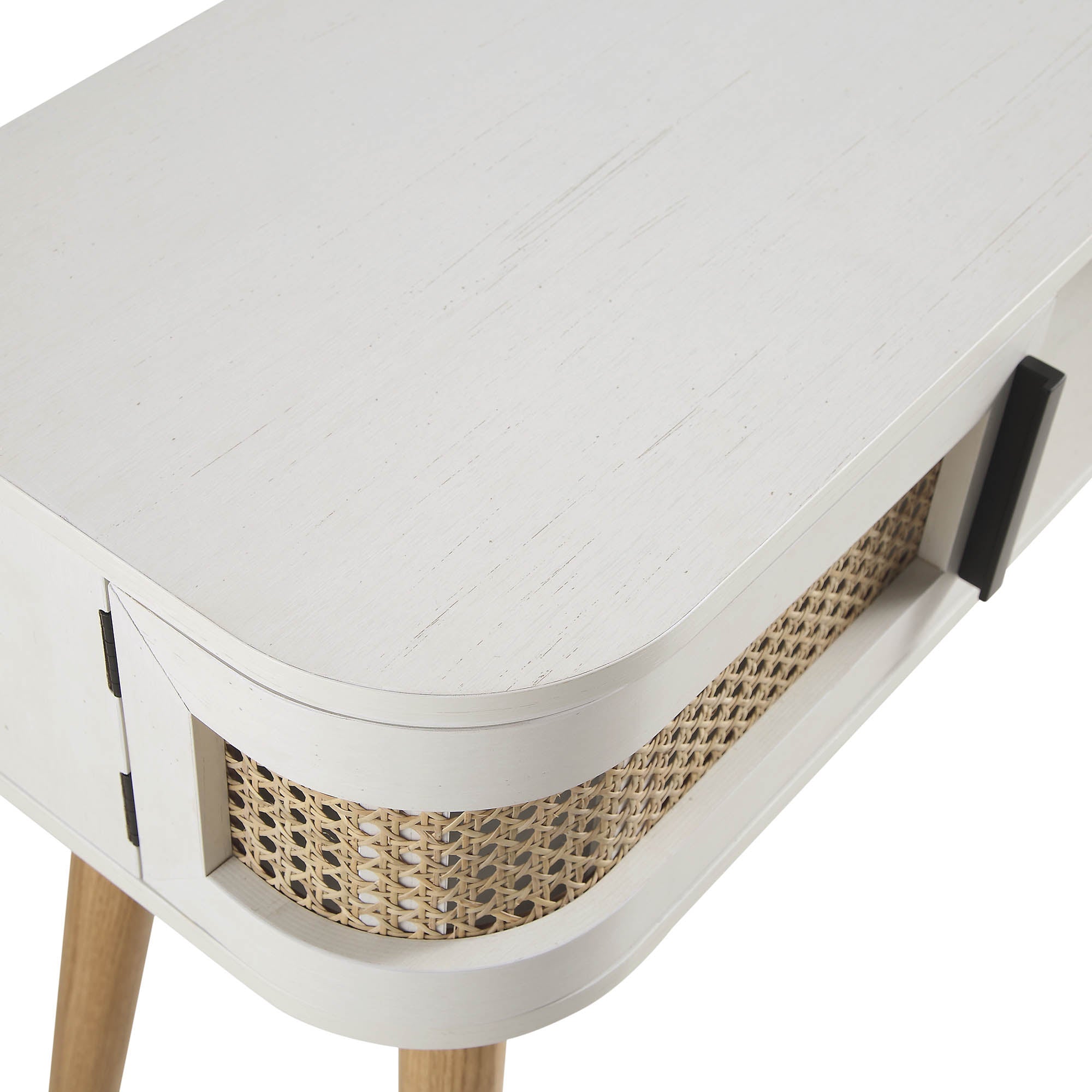 Bàn 2 cửa Curved Rattan Izzy, trắng - Ảnh 14
