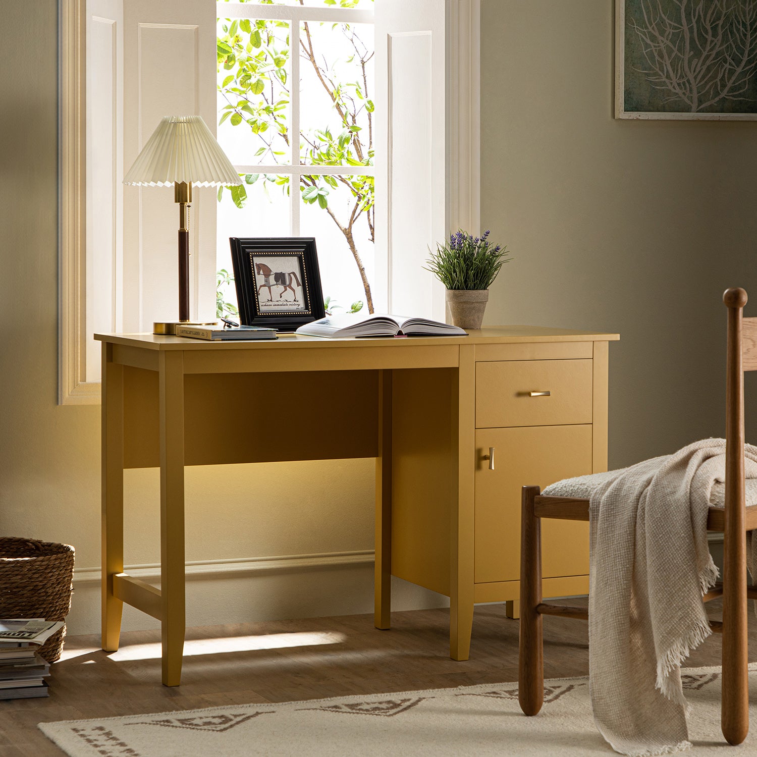 Bàn viết Oakham, Rattan vàng - Ảnh 2