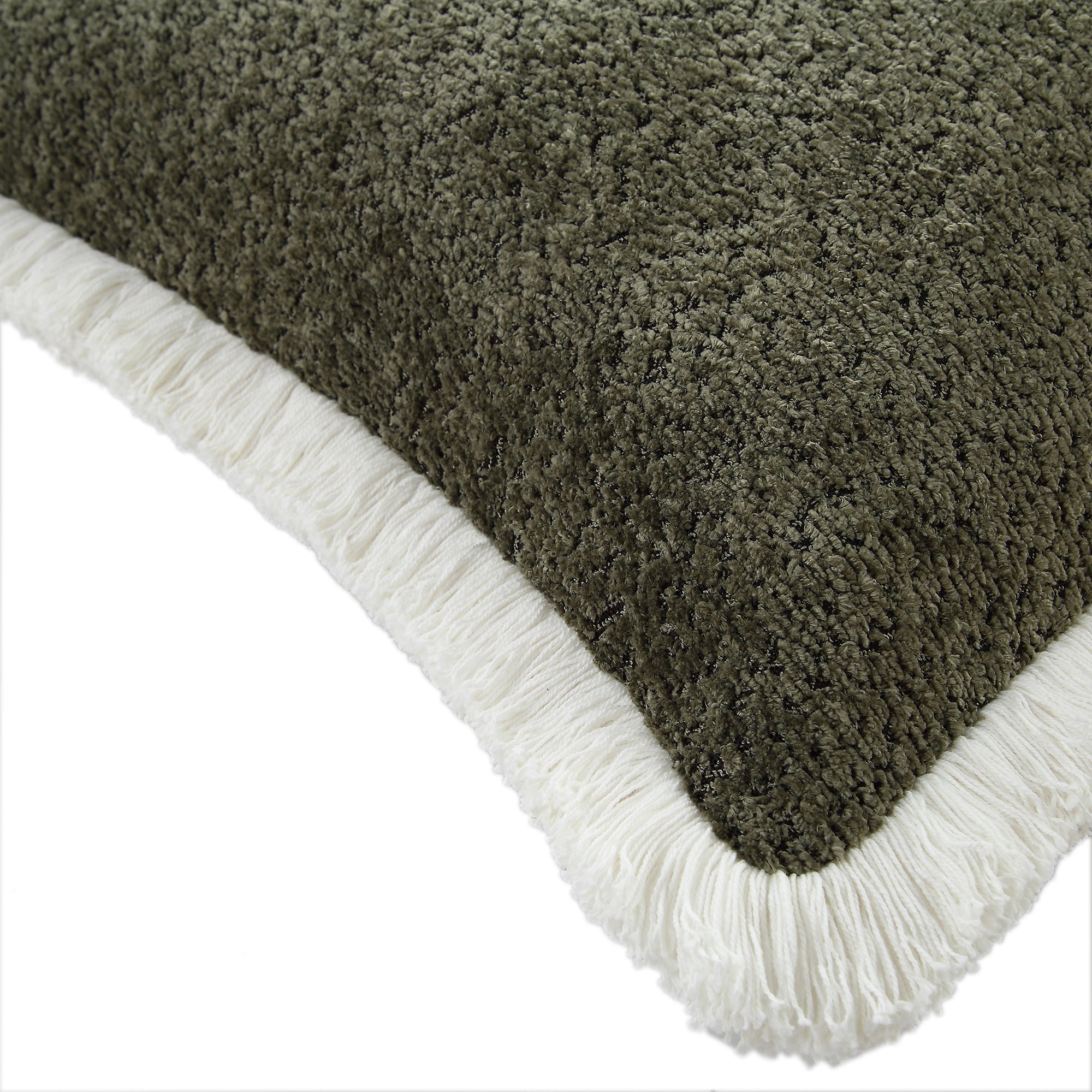 Kyra Forest Green Boucl Fringed gối - Ảnh 4