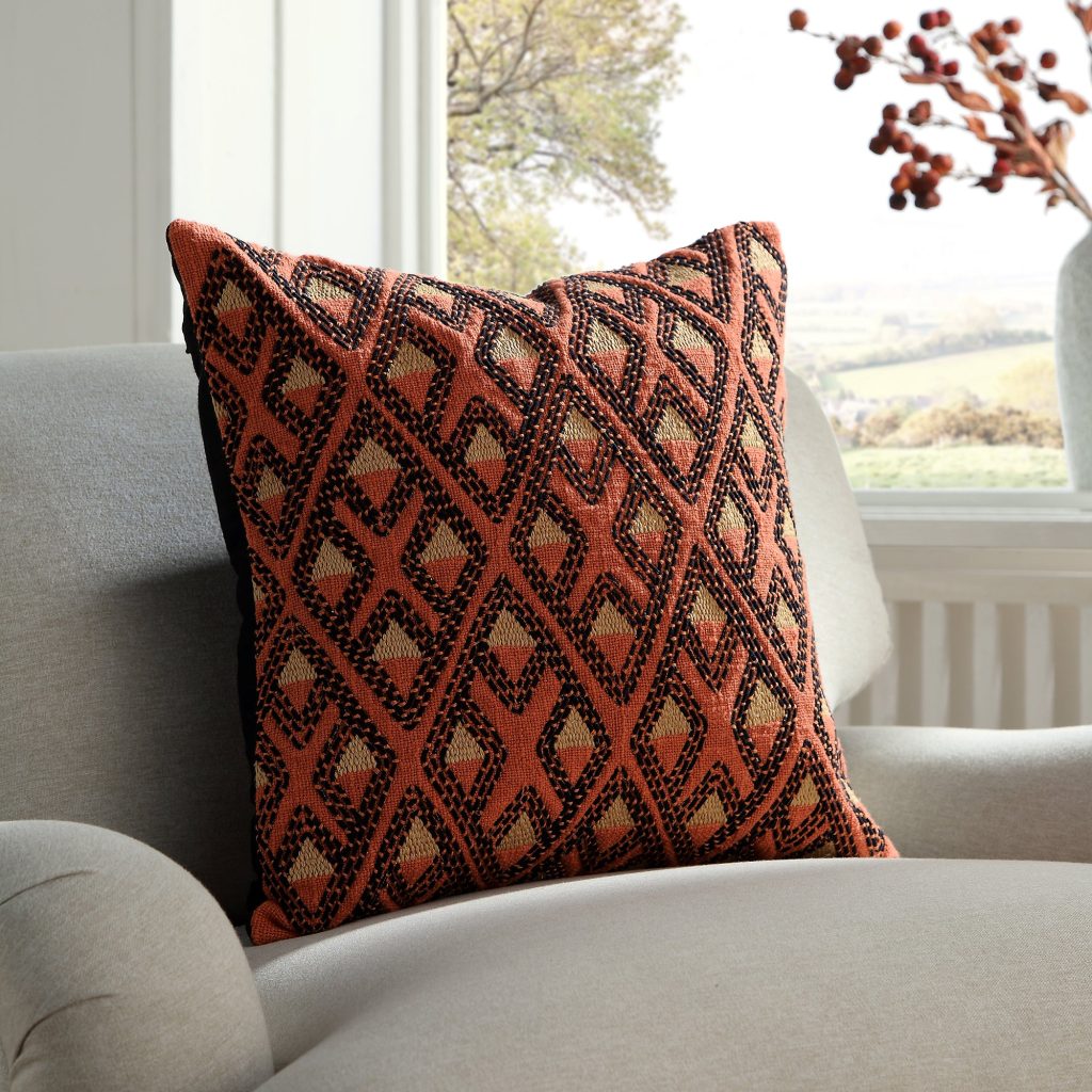 Javari Burnt Terracotta Stitched gối