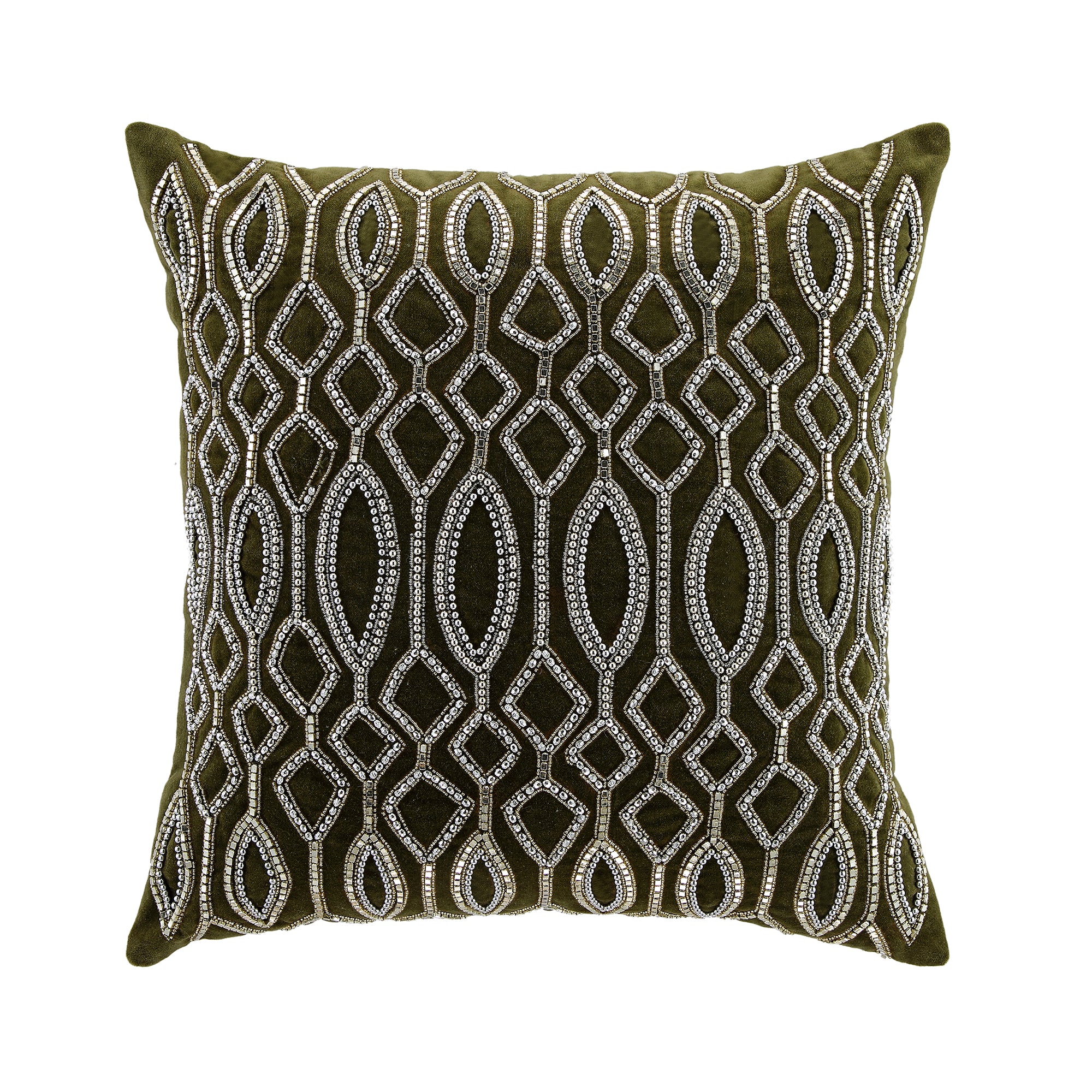 Luxe Collection Verona Beaded Moss Cotton Velvet gối - Ảnh 3