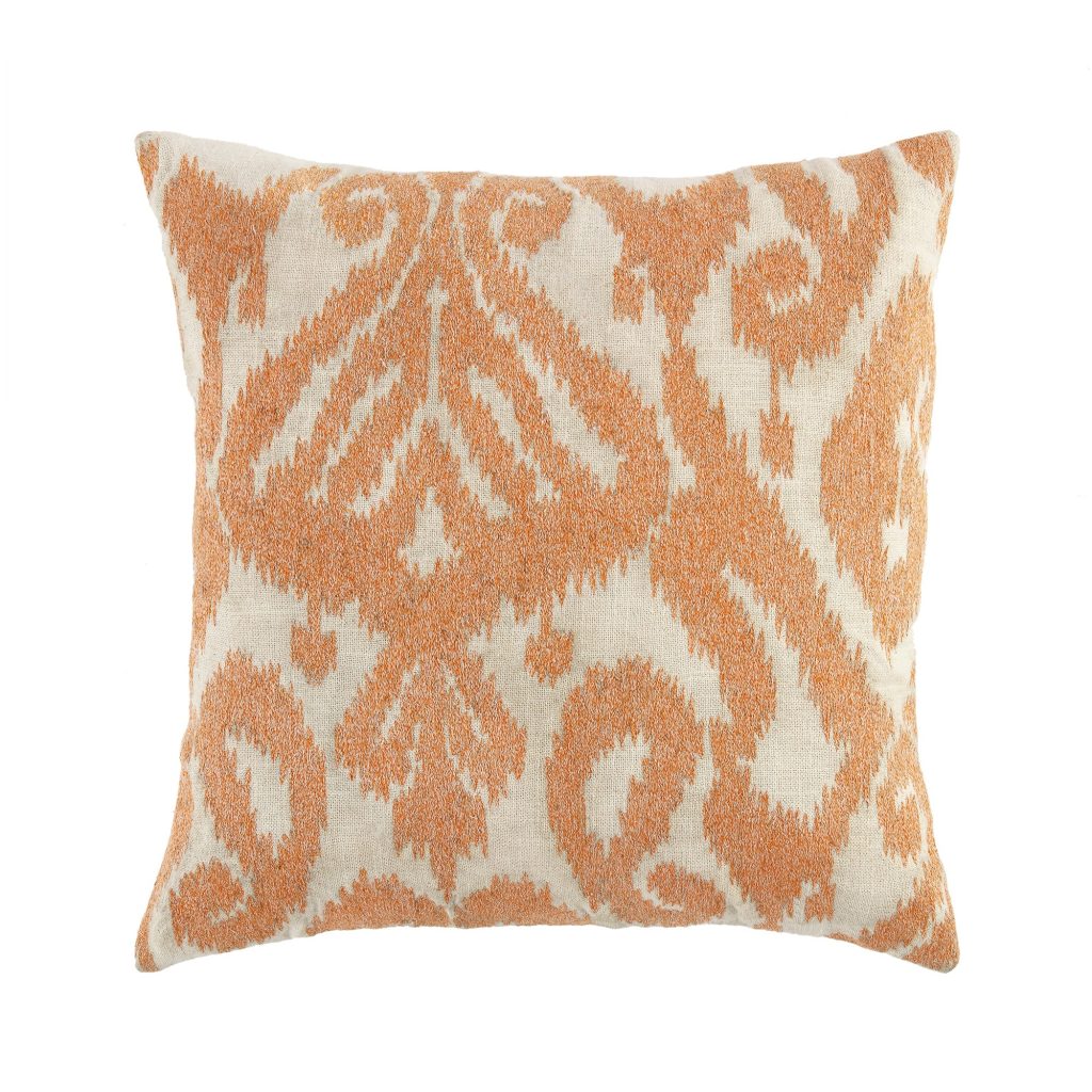 Ikat Collection Papaya Orange tay thêu gối