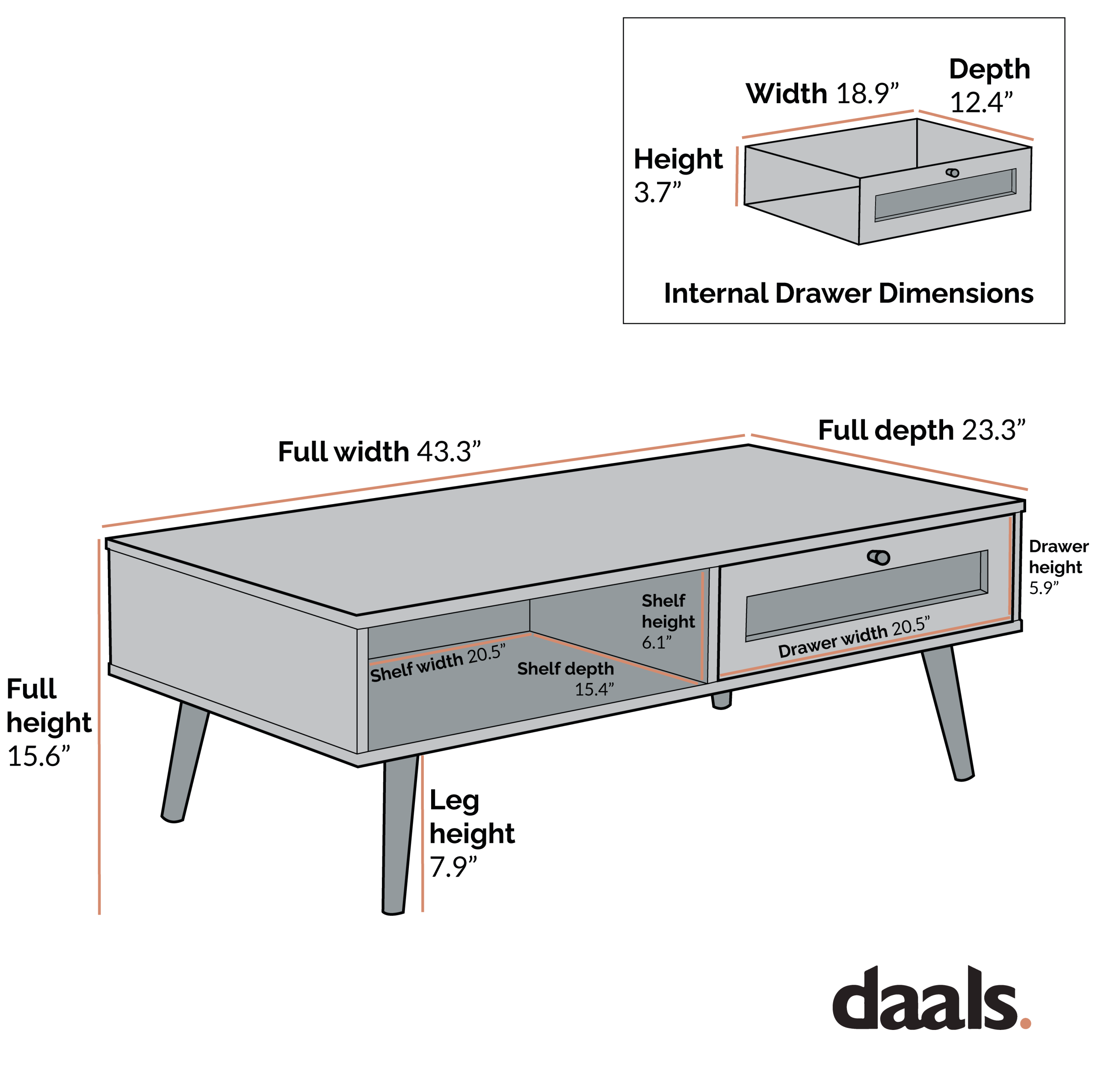 Frances Dệt Rattan gỗ bàn cà phê màu trắng - Ảnh 6