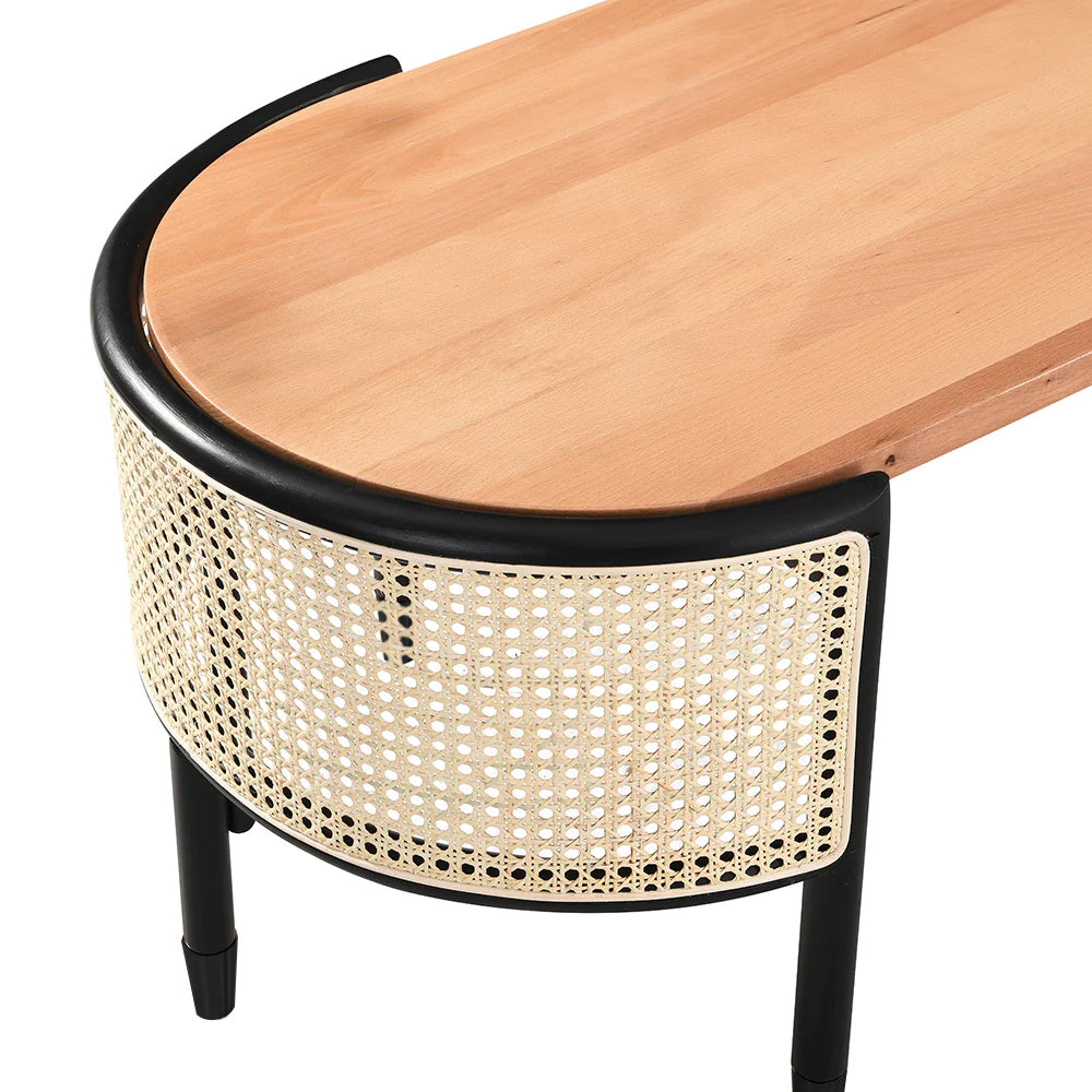 Jeanne Cane Rattan gỗ rắn Bàn cà phê hình bầu dục - Ảnh 6